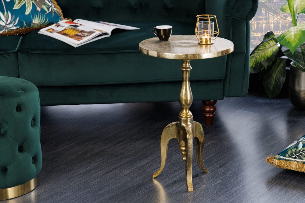 riess-ambiente Beistelltisch SAVOY 55cm gold (Einzelartikel, 1-St), Wohnzimmer · Metall · rund · Handarbeit · Barock