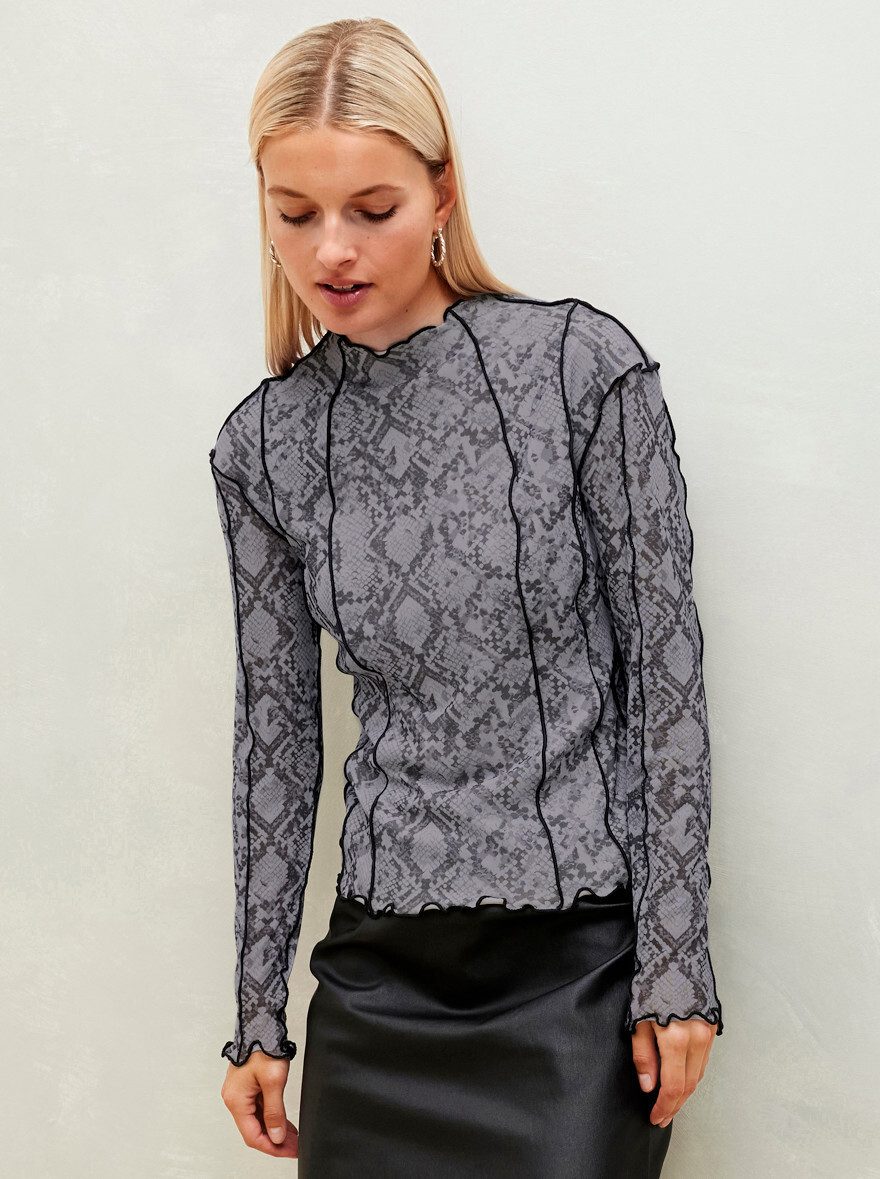 T-Shirt Mesh-Shirt Langarm