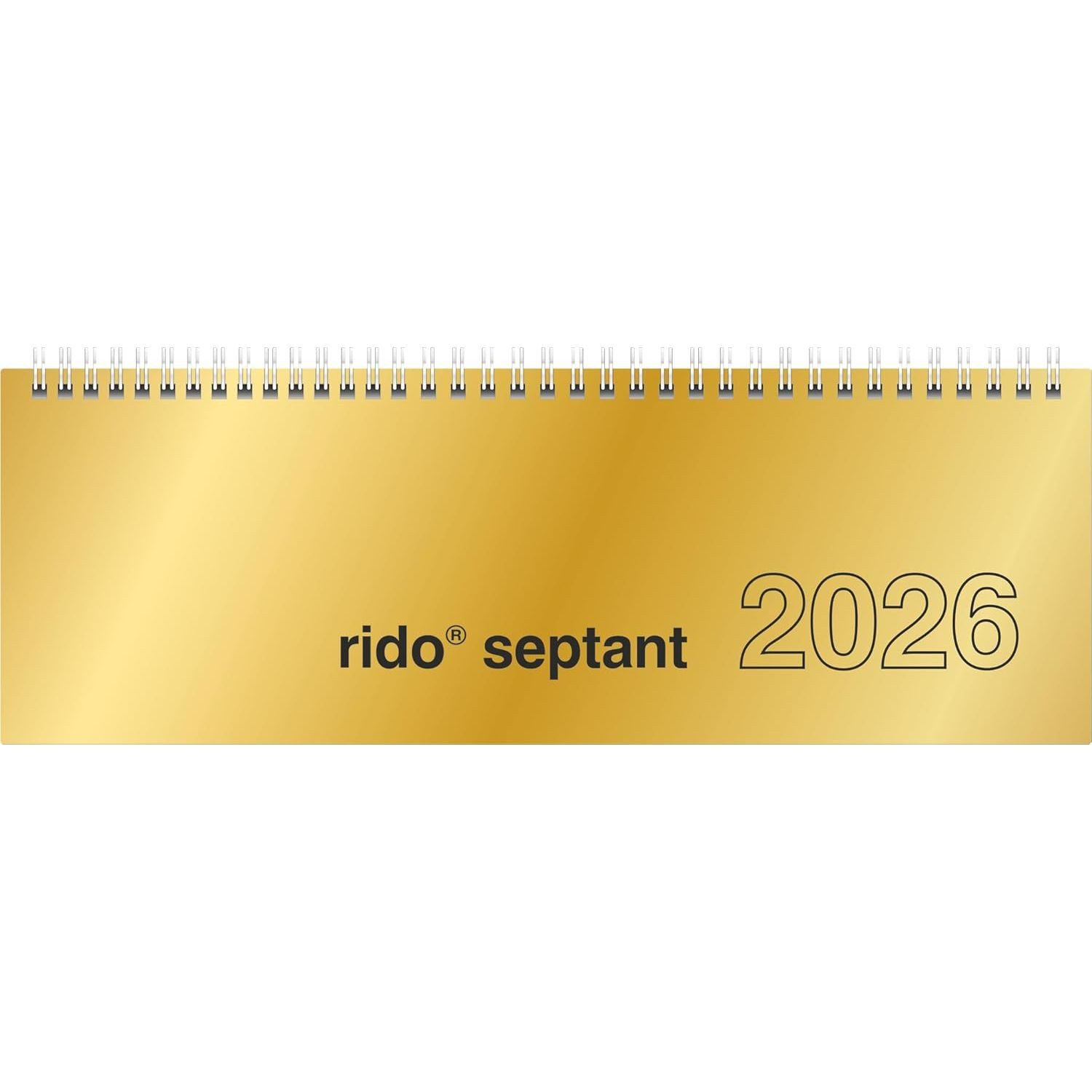 RIDO Schreibtischkalender RIDO Ide Tischkalender 2026 1W 2S gold Querkalender Spiralkalender Sch