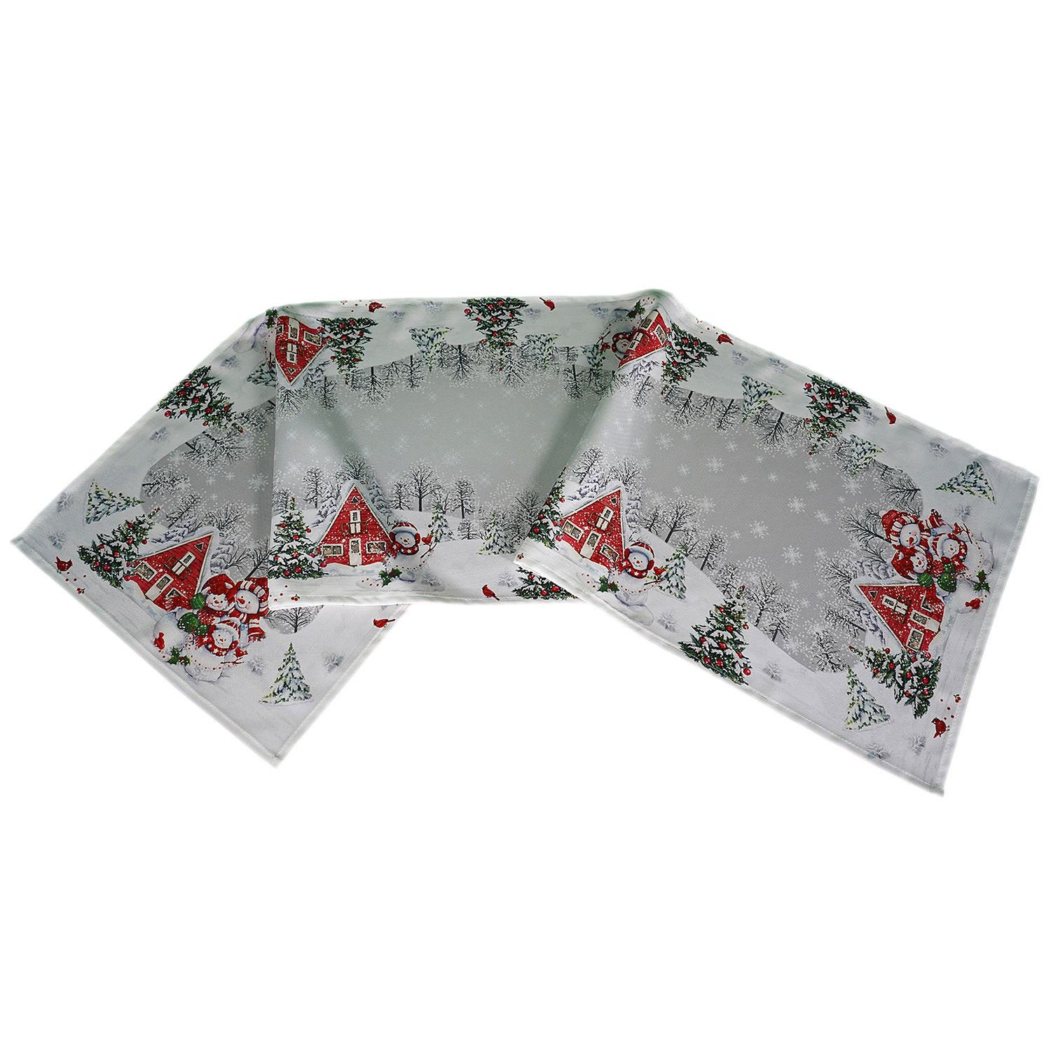 texpot Tischdecke Tischwäsche Druck Schneemannfamilie farbig günstig online kaufen