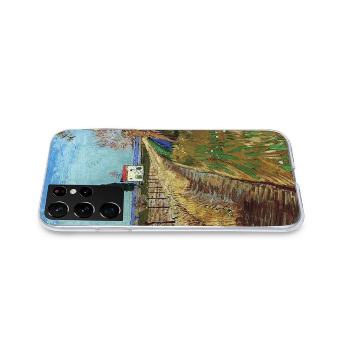 MuchoWow Handyhülle Weg durch ein Weidenfeld - Vincent van Gogh Phone Case Handyhülle Samsung Galaxy S21 Ultra Silikon Schutzhülle