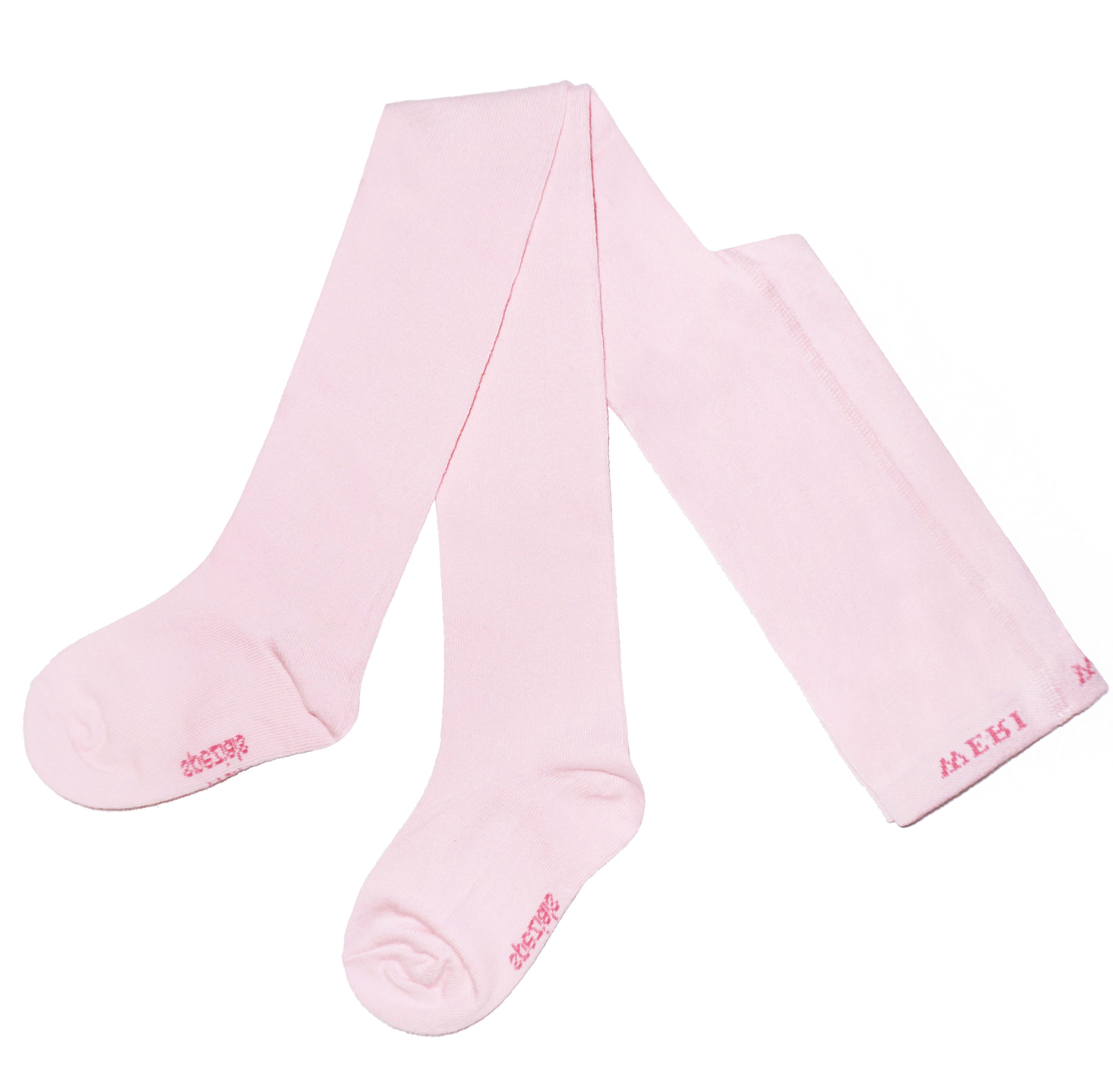 Strickstrumpfhose Kinderstrumpfhosen für Mädchen >>Einfarbig: Rosarot<< weiche Baumwolle