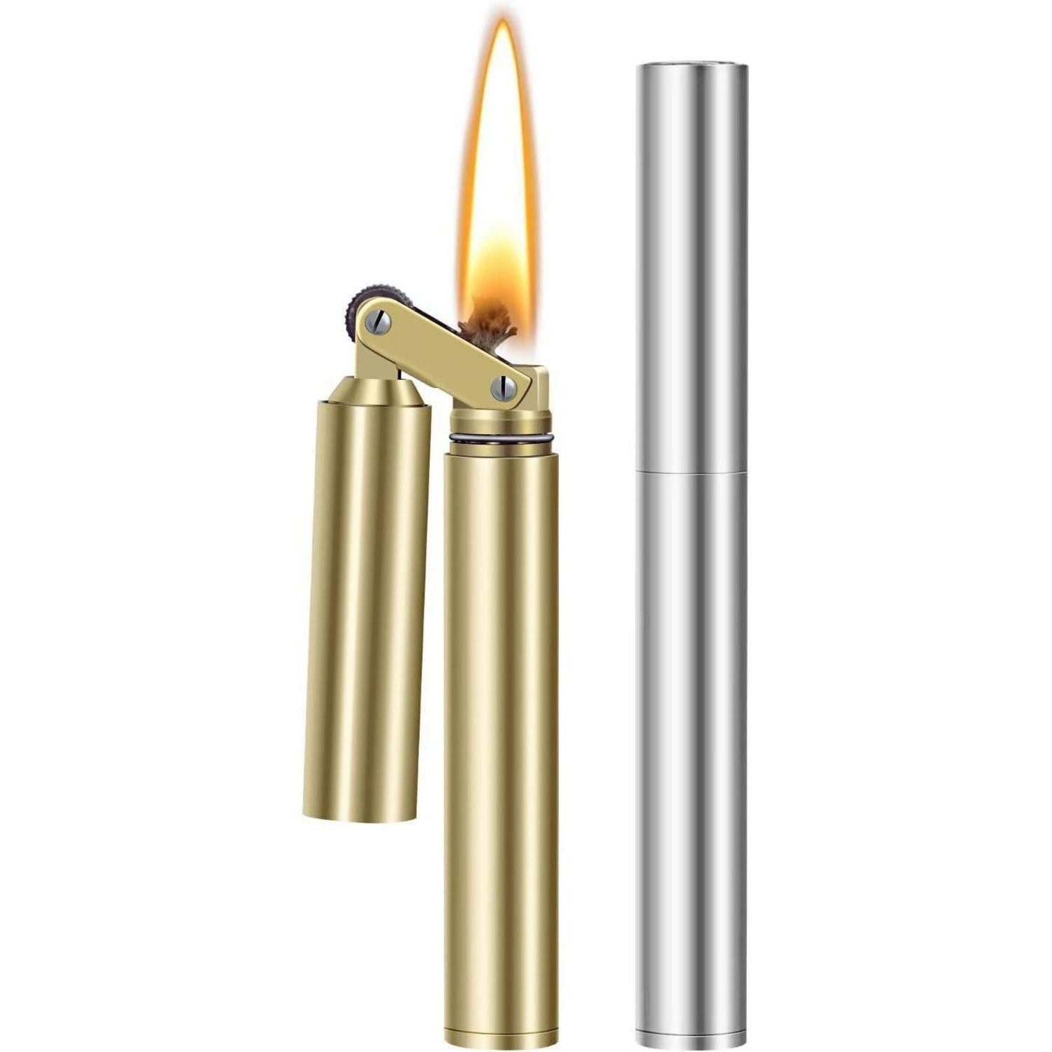 LuxusKollektion Feuerzeuge 2er Set Retro Benzinfeuerzeug Gold/Silber (2-St)