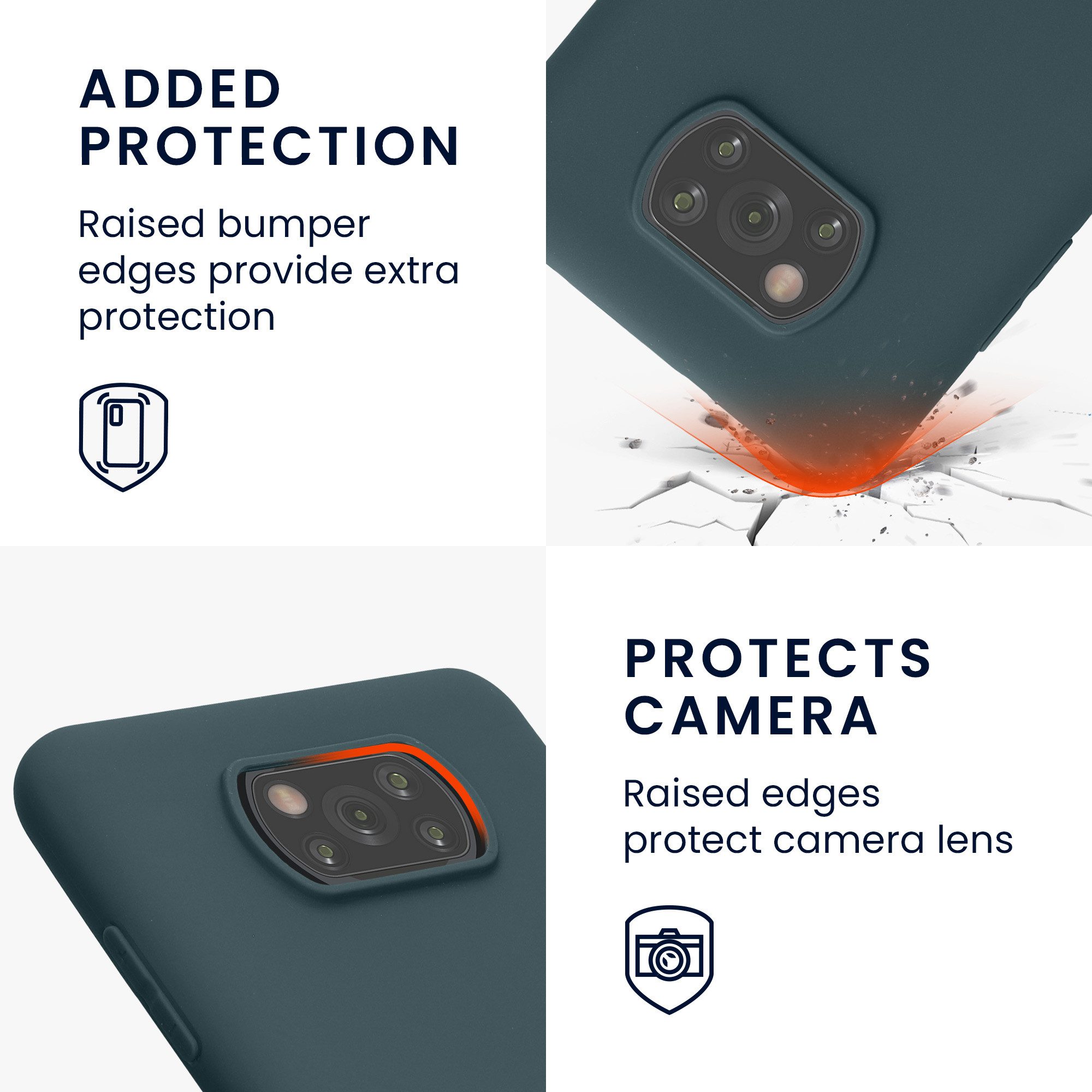 kwmobile Handyhülle Hülle für Xiaomi Poco X3 NFC / Poco X3 Pro, Hülle Silikon - Soft Handyhülle - Handy Case Cover