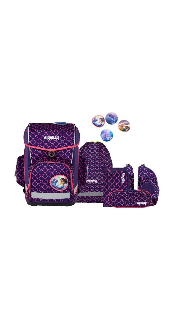 ergobag Schulranzen cubo light Set (6-tlg., 5-teiliges Set), wiegt nur 780g