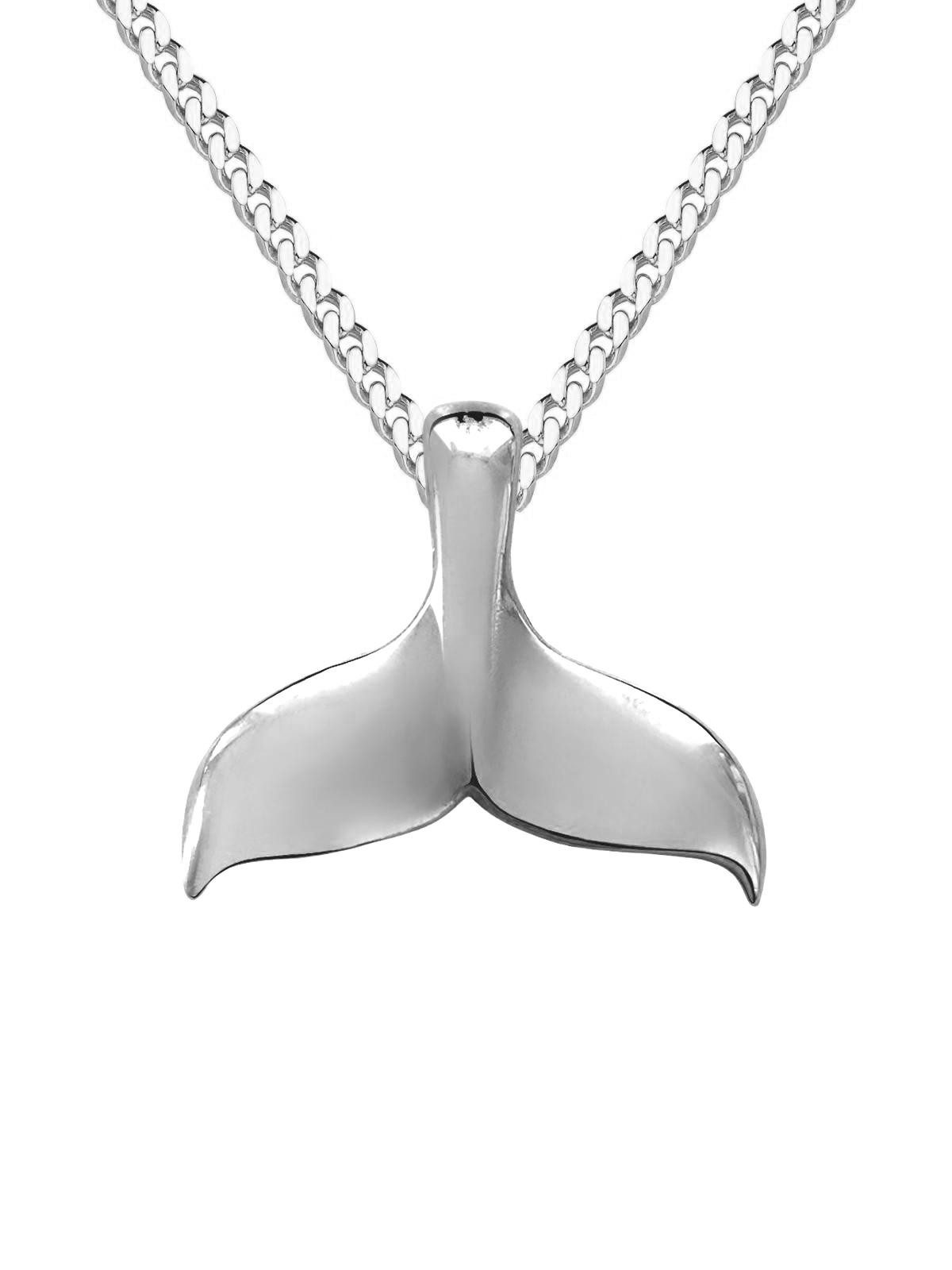 My Gold Kette mit Anhänger Damen & Mädchen Walflosse Anhänger & Kette Silber 925 (45cm) (Set, 2-tlg., inkl. Schmuckbox), Geschenke