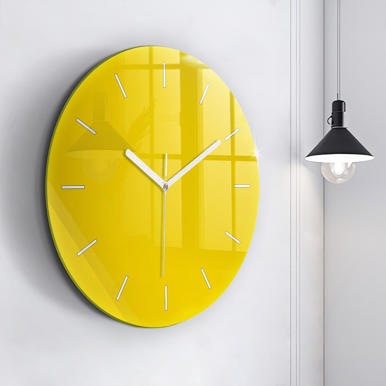 Tulup Wanduhr Glasrunde Uhr Moderne Glaswanduhr 60cm Uhr aus Gehärtetem Glas