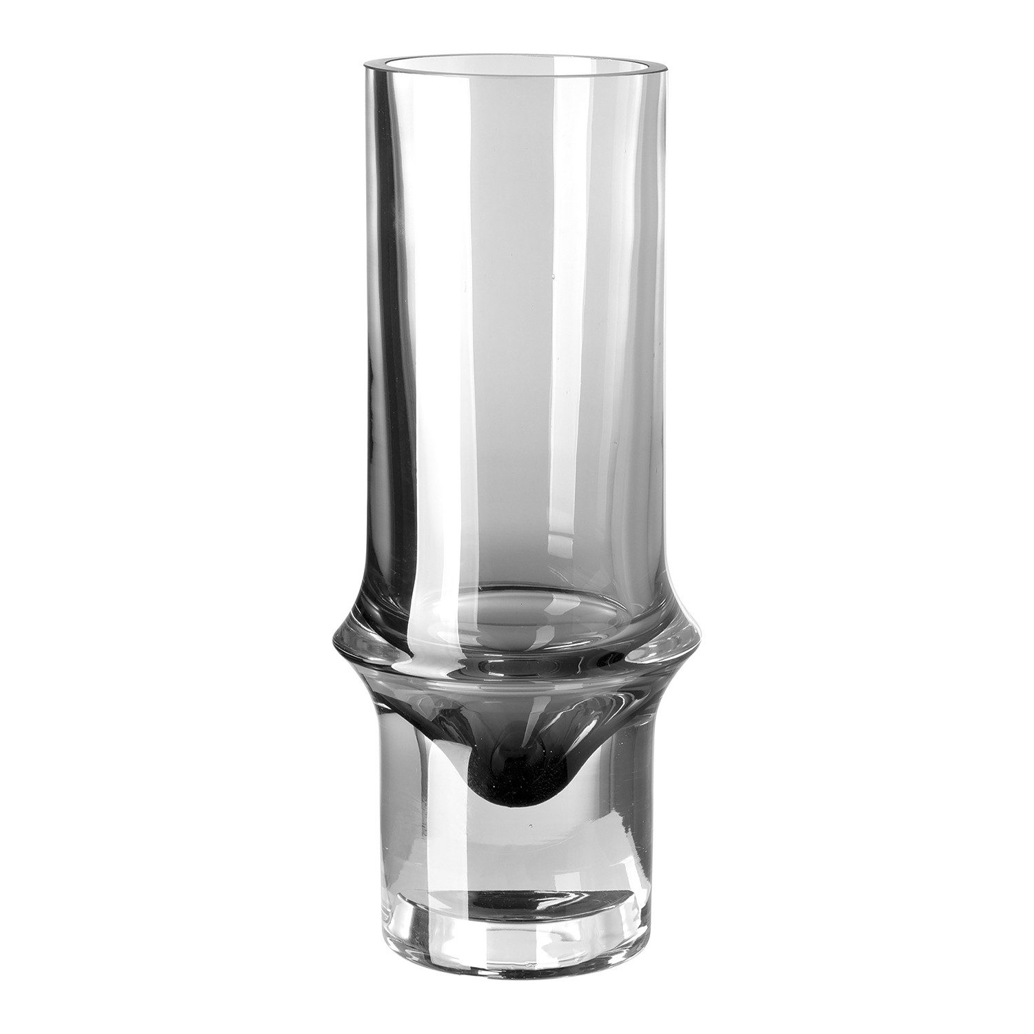 Fink Tischvase GLENDA Glasvase - grau aus Glas - Höhe 32cm x Ø 13,5cm - Dekovase (1x Vase, 1 St., Blumenbehälter - Blumengefäß), Vase - Dekovase - Pflanzvase - Tischvase - Vasen