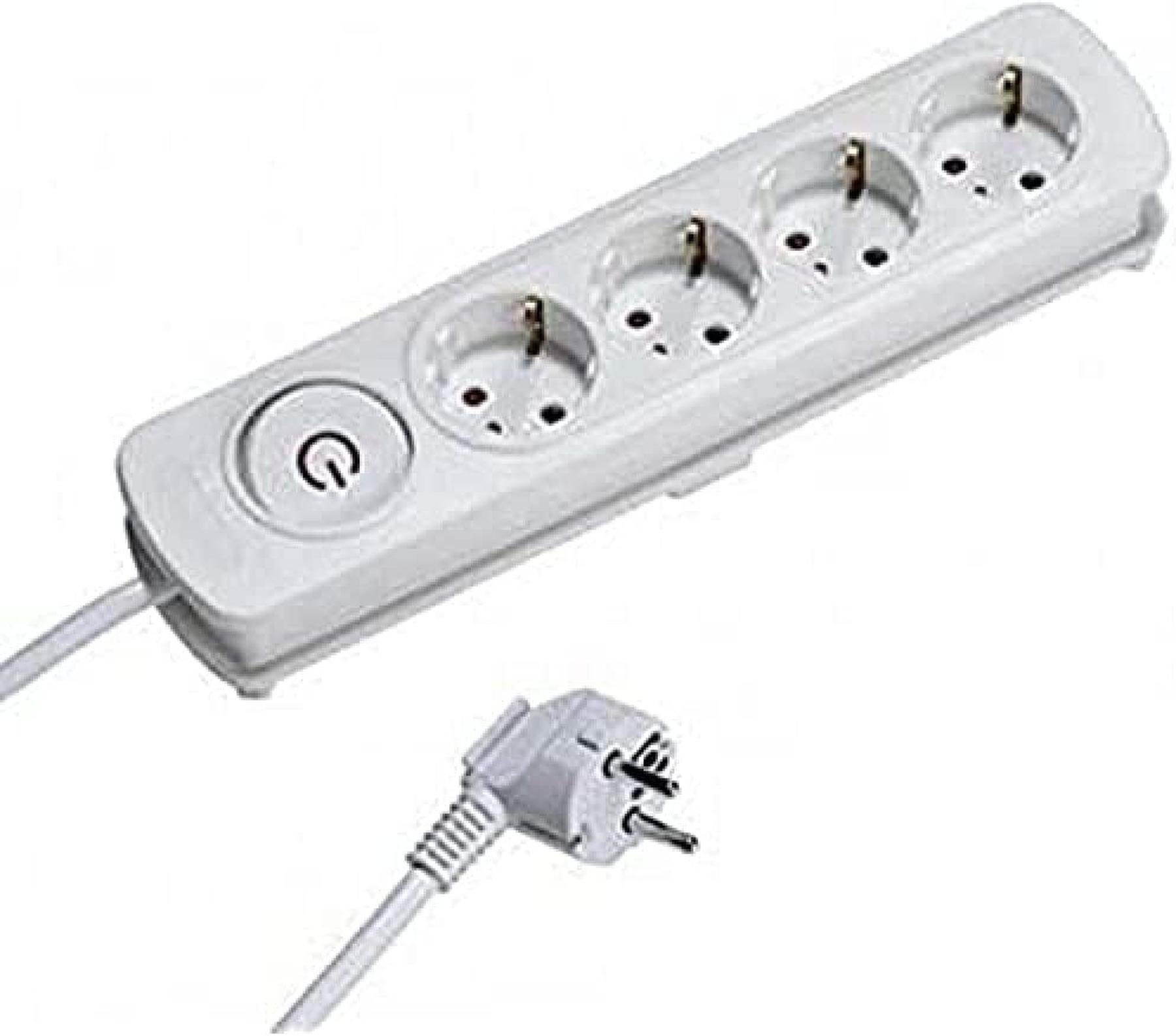 Vivanco Vivanco-37646-Steckdosenleiste Steckdosenleiste, An-Aus-Schalter, Winkelsteckdosen, TÜV-SÜD und GS geprüft