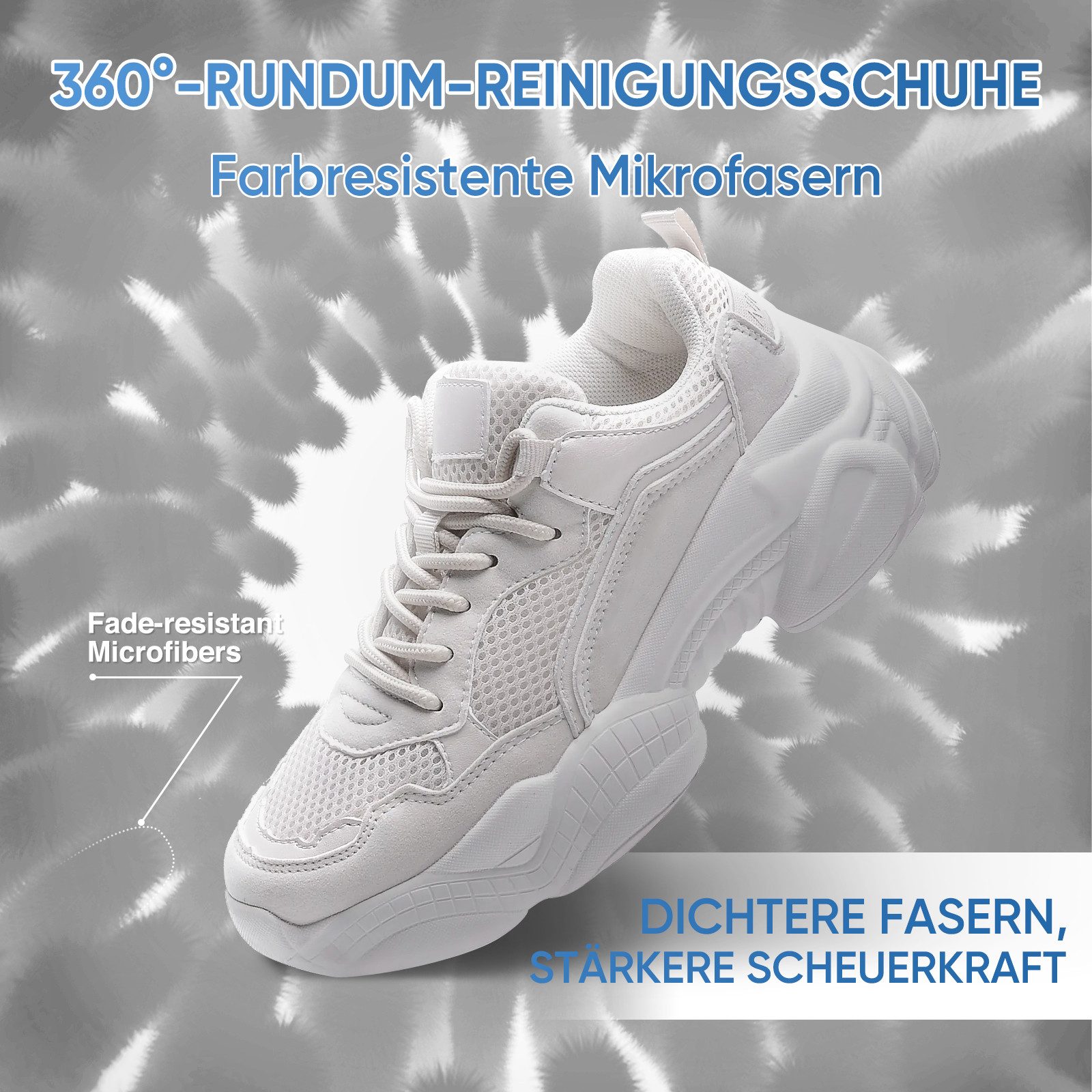 Teletrogy Wäschenetz Schuhwaschbeutel Waschmaschine, 2Pcs 3D-Net Wäschesack Schuhe,(1-St), Schuhbeutel für Waschmaschine mit Verstecktem Reißverschluss, Max EU46