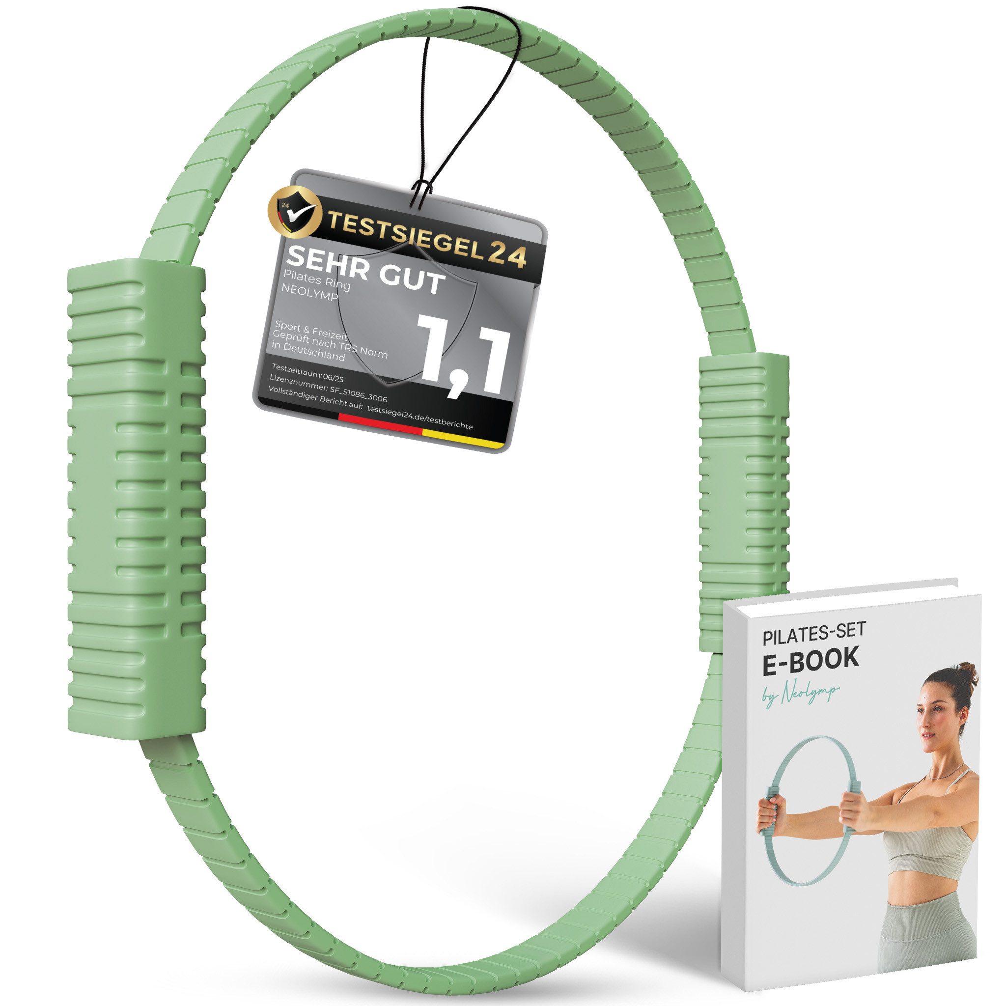 NEOLYMP Pilates-Ring Pilates Ring – Effektiver Fitnessring für Core-Training, Arme, Beine (Pilates Zubehör für gezielte Muskelaktivierung im Beckenboden), Pilatesring - rutschfesten Softgrip-Silikon-Griffen für sicheren Halt