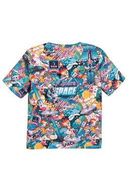 coolismo T-Shirt Print-Shirt für Jungen mit Comic-Raketen-Motiv Rundhalsauschnitt, Alloverprint, Baumwolle