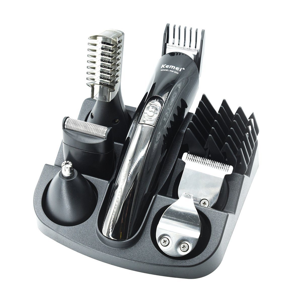 Kemei Nasen- und Ohrhaartrimmer KM-600B, 11-in-1 Haarschneider Set in Beige, Schnelles Aufladen