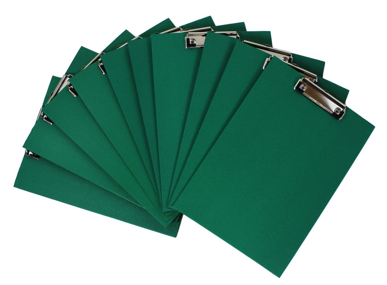 Kranholdt Schreibmappe 10 Stück Klemmbrett DIN A4 (10-St), aus Graupappe, mit PVC-Folien-Überzug und Drahtbügelklemme