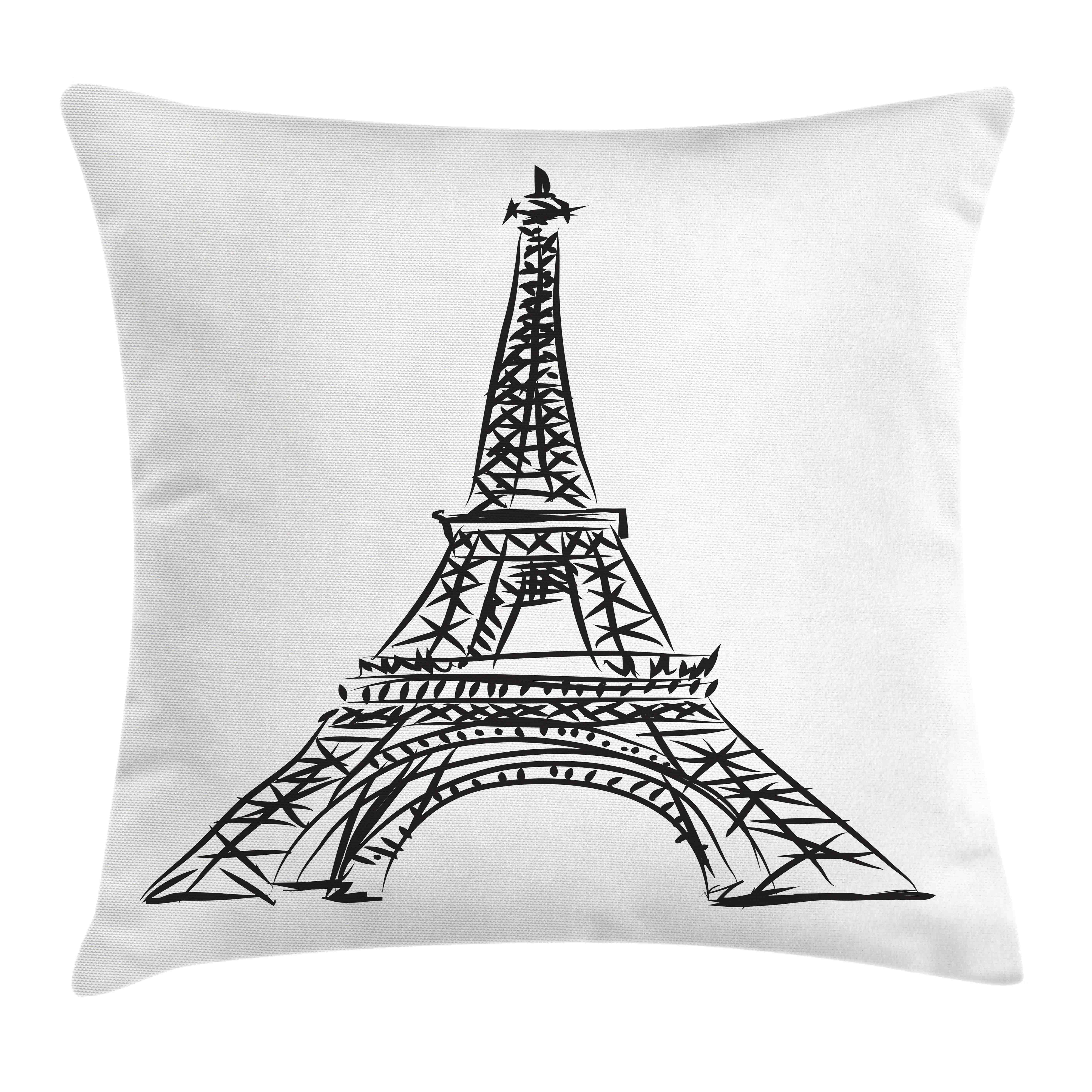 Druck, Berühmter mit (1 Farben Abakuhaus Farbfesten Waschbar Kissenbezüge Eiffelturm europäischer mit Reißverschluss Kissenhülle Beidseitiger Klaren Turm Stück),