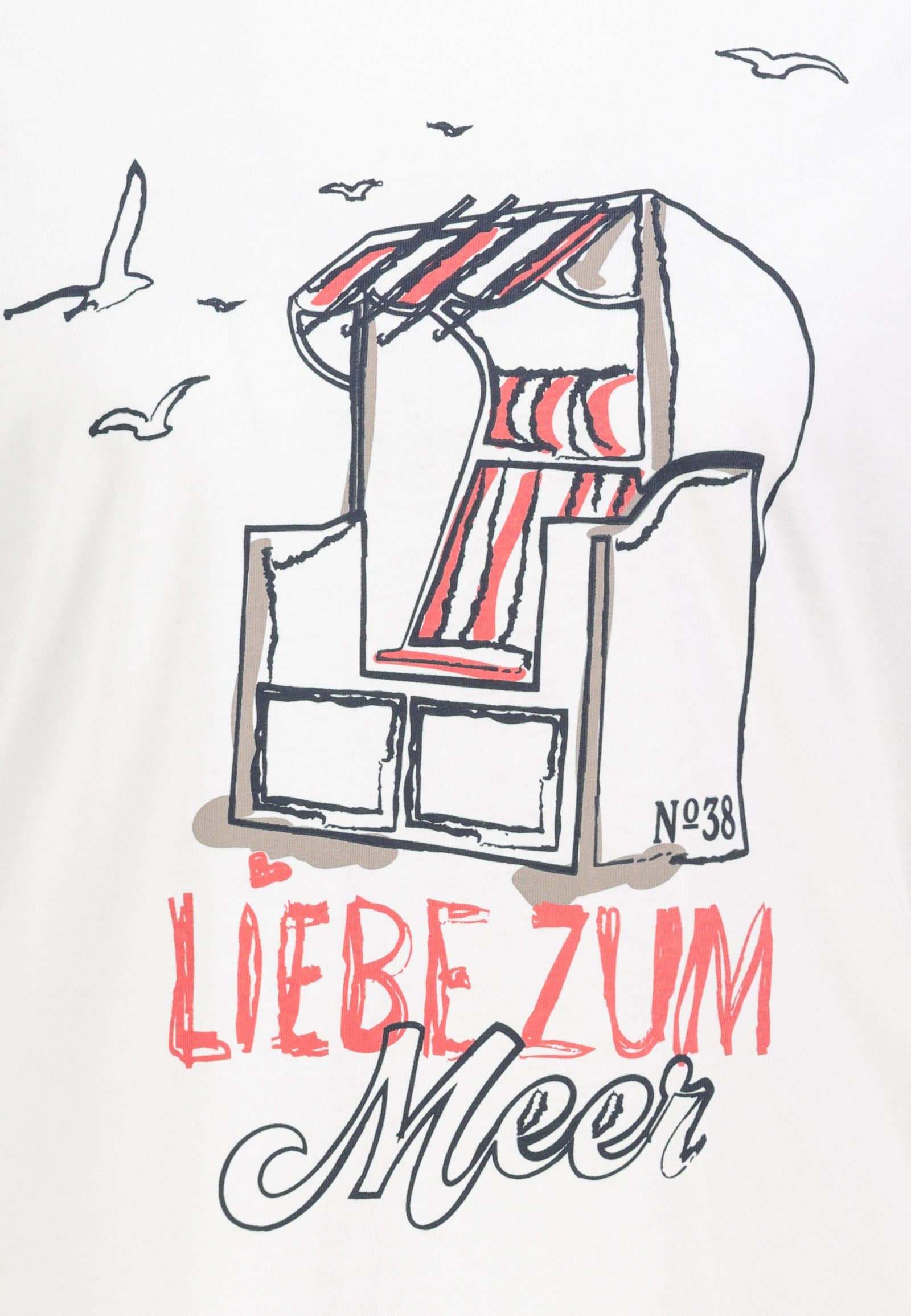 Eight2Nine T-Shirt Damen Baumwollshirt mit Küstenprints verschiedene Küsten- und Meeresmotive