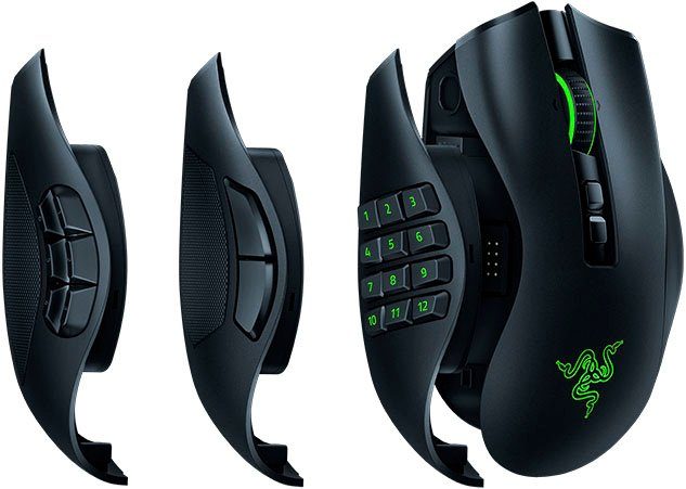 RAZER Naga Pro Gaming-Maus schwarz Funk Kabel Rechtshänder Gaming-Maus  (Bluetooth, Funk, kabelgebunden, kabellos)