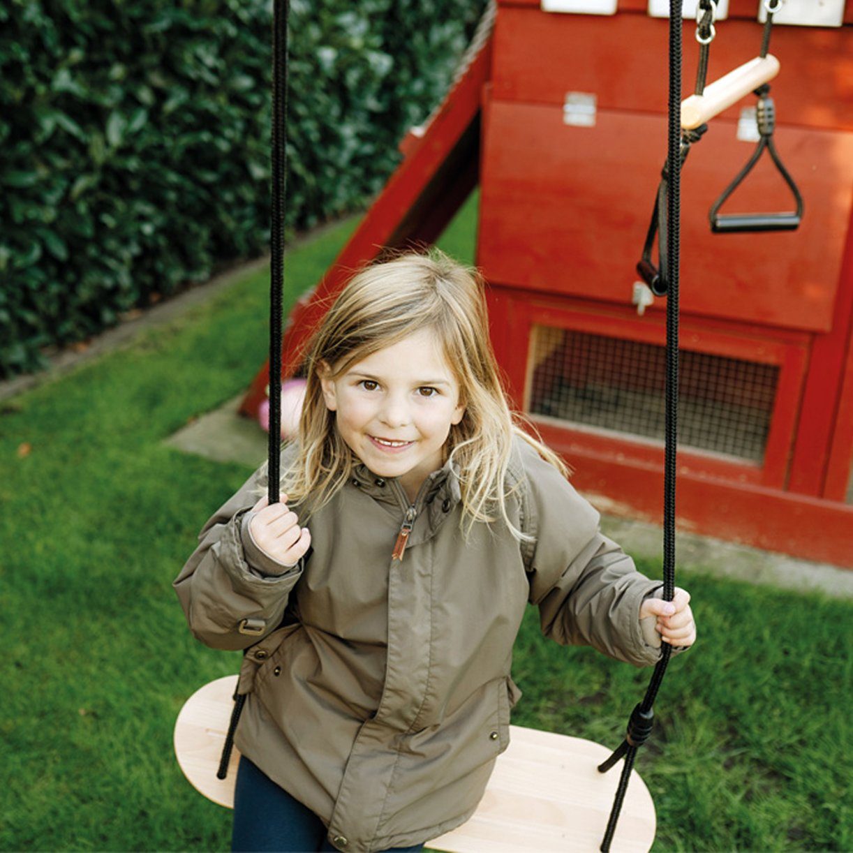 Small Foot Einzelschaukel Brettschaukel XL „Black Line“, (packung, 1-tlg., spar set), Belastbarkeit von bis zu 100 kg