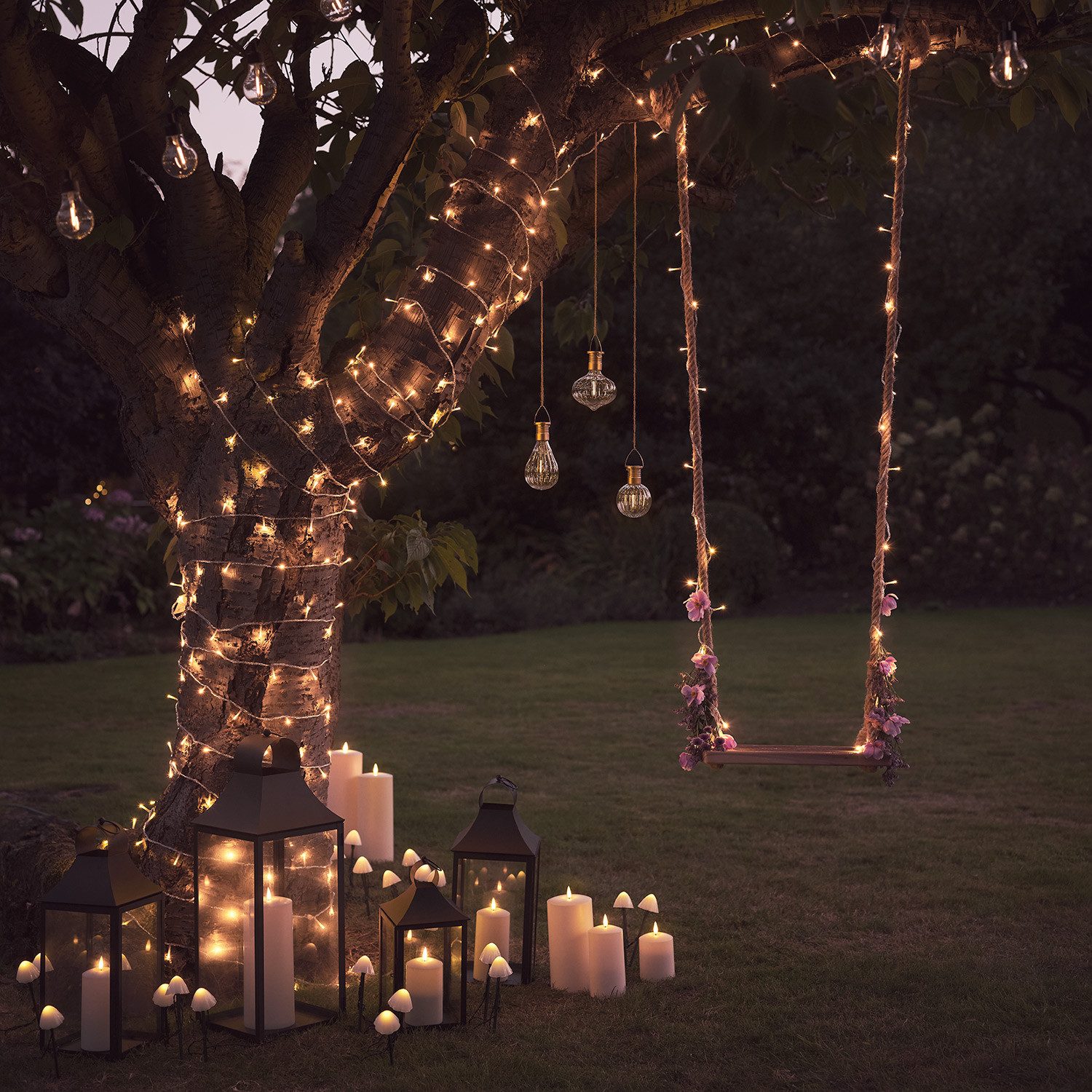 Lights4fun LED Gartenleuchte 12er Set Solar Stableuchten Pilze