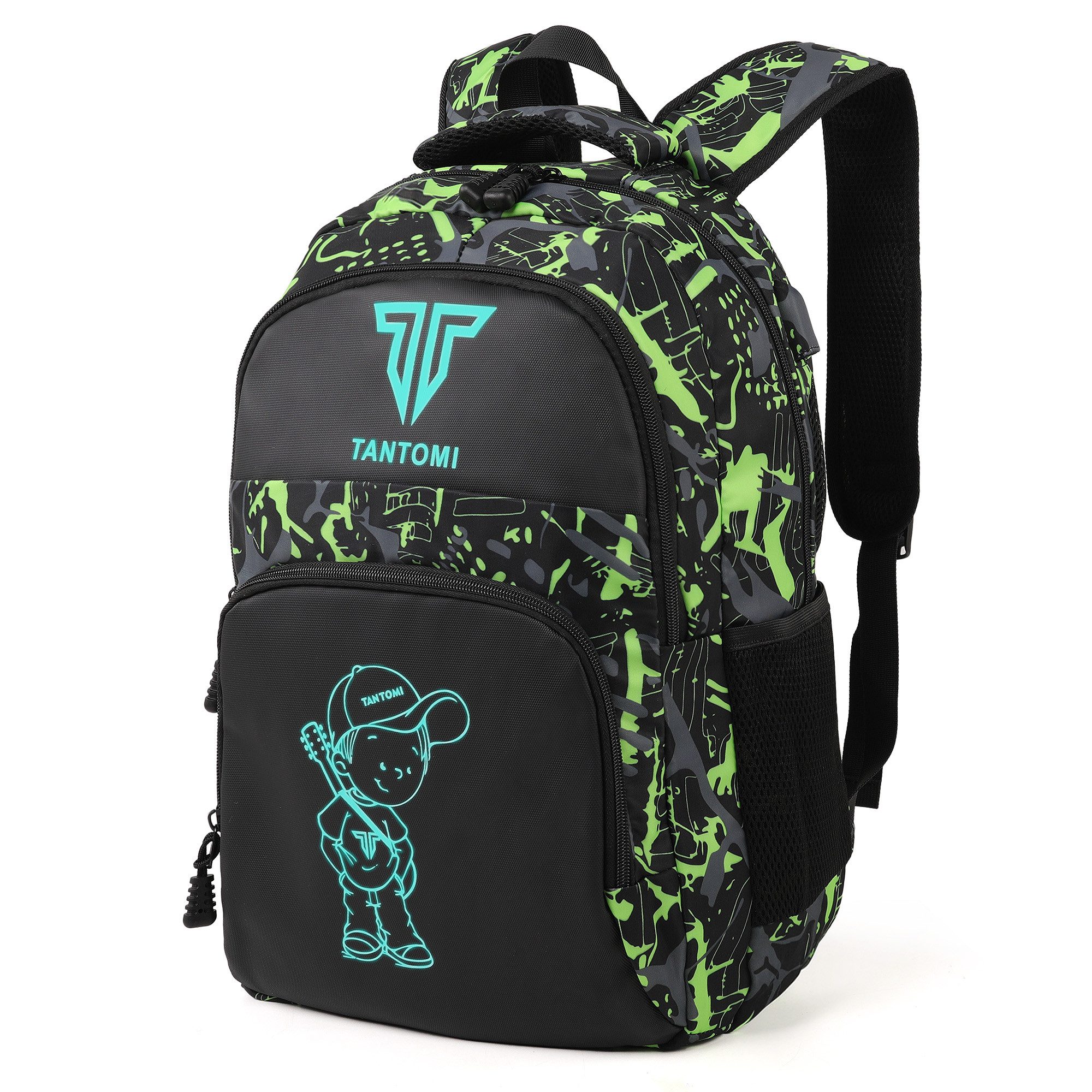 TAN.TOMI Schulrucksack Jungen Schulrucksack teenager schulranzen Jugendliche Daypacks, Reflektierender Wasserdicht Outdoor Camping Groß rucksack