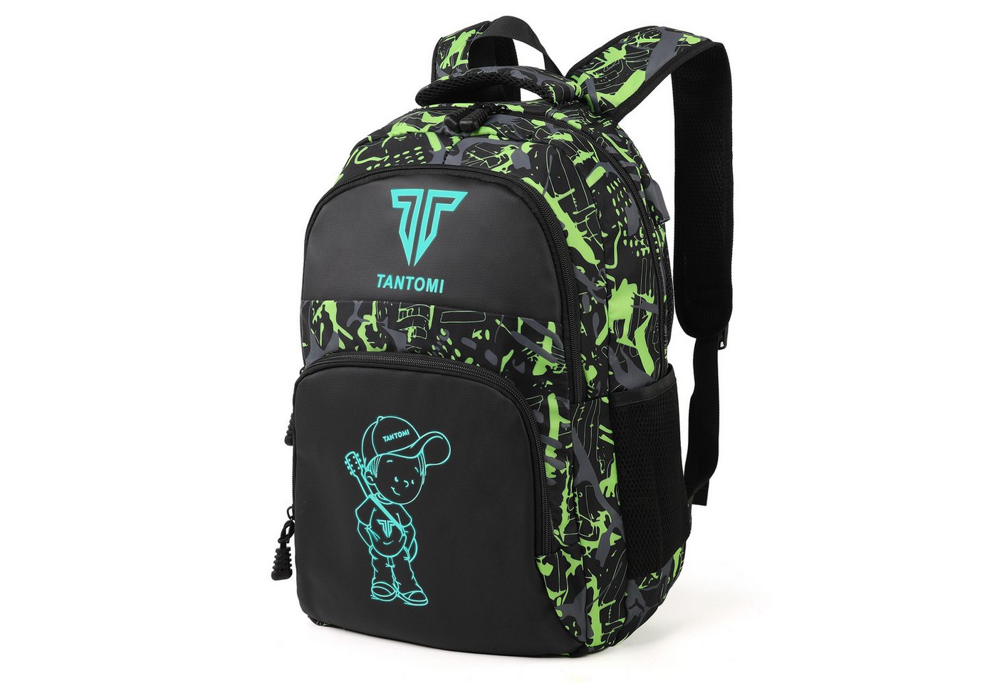 TAN.TOMI Schulrucksack Jungen Schulrucksack teenager schulranzen Jugendliche Daypacks, Reflektierender Wasserdicht Outdoor Camping Groß rucksack