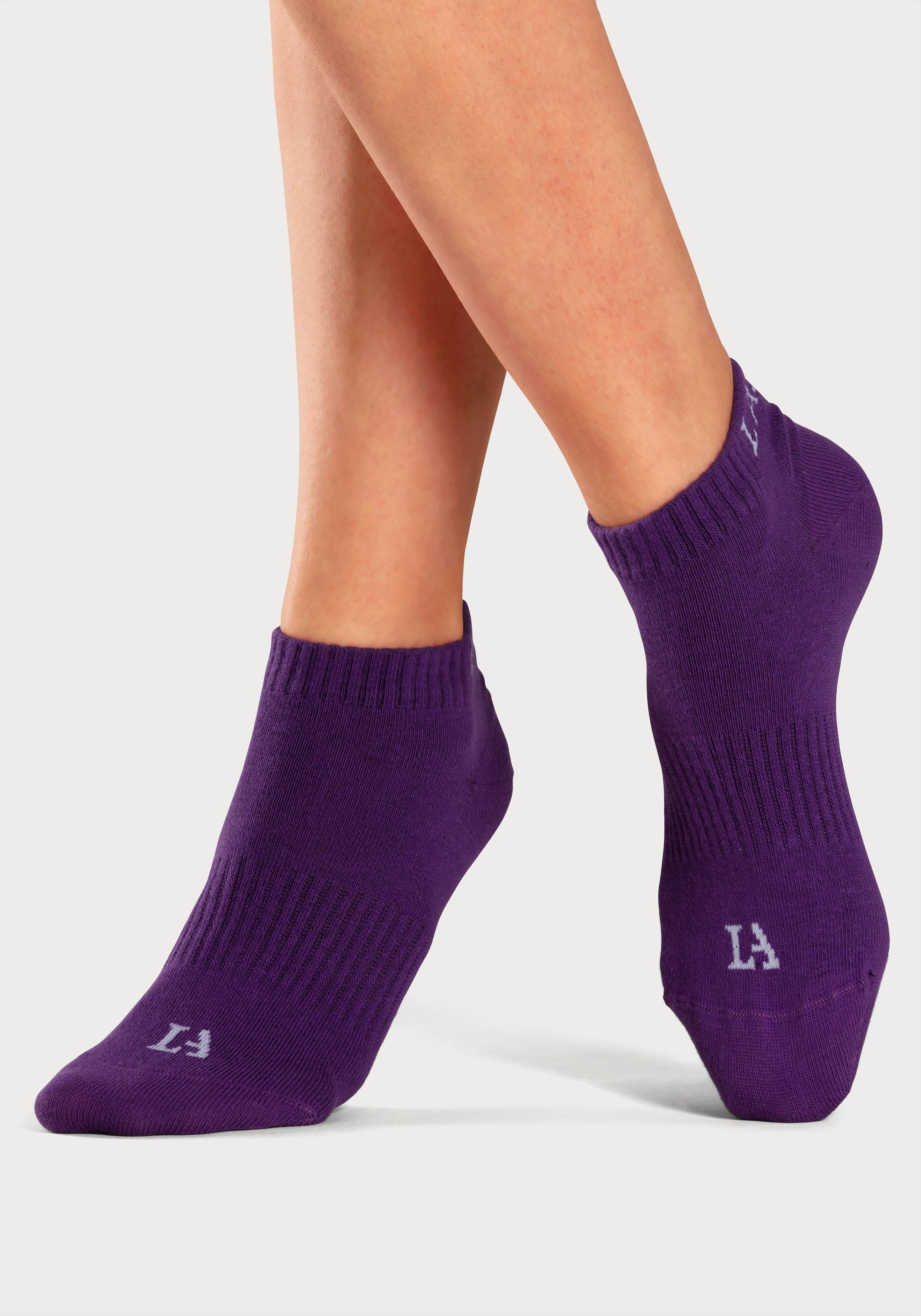 LASCANA ACTIVE Sneakersocken Damen Sportsocken, Kurzsocken ohne Frottee Laufsocken (Packung, 6-Paar, Gr. 35-38 bis 39-42) mit eingestricktem Marken Logo – Bild 4 von 5
