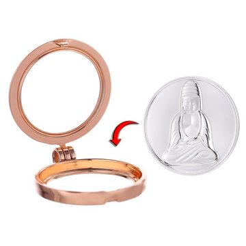 Morella Kette mit Anhänger Halskette 70 cm roségold mit Coin Amulett 33 mm (2-tlg), Kette inkl. austauschbarem Coin, roségold, im Samtbeutel