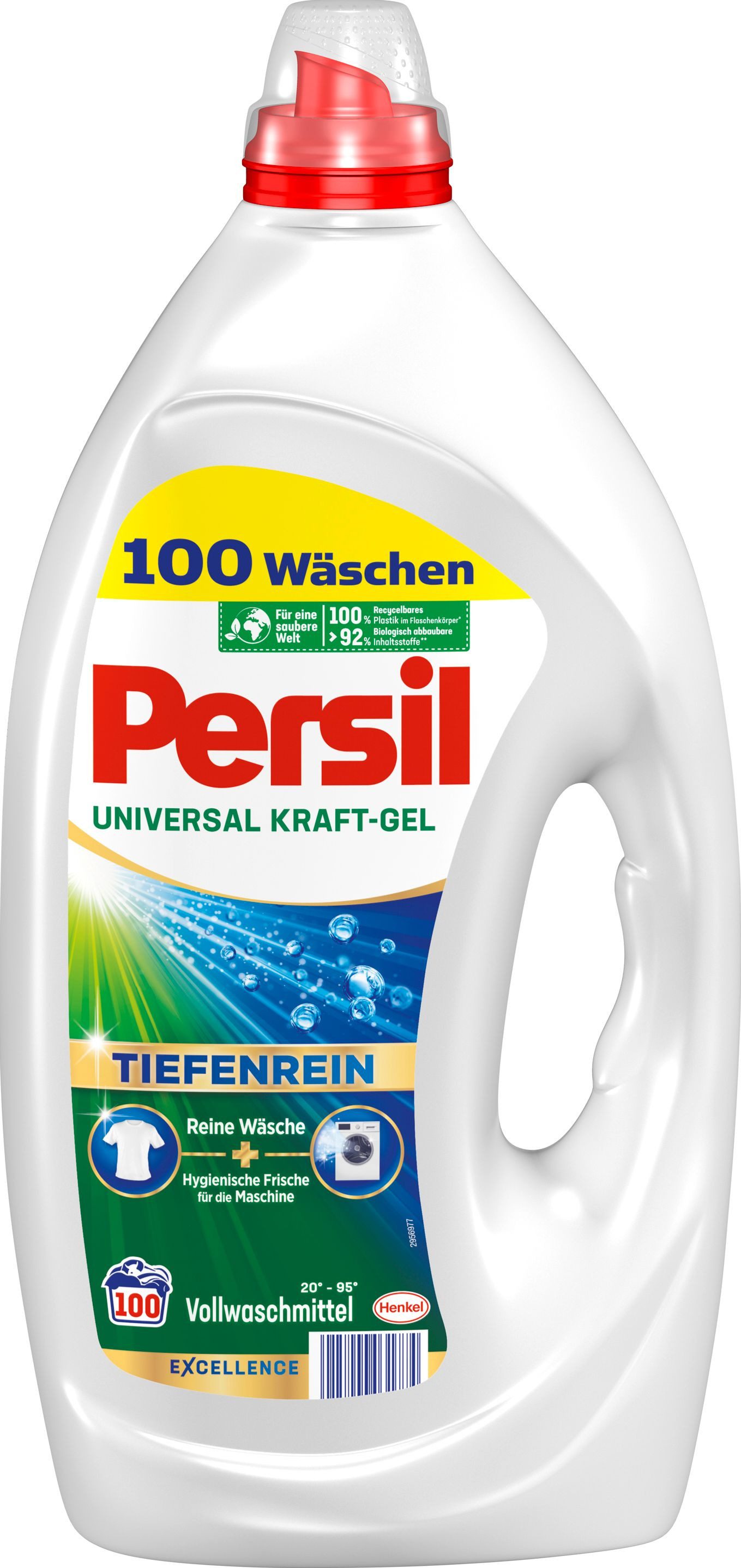 Persil Universal Kraft-Gel 100 WL Vollwaschmittel (Vorratspack, [1-St. Flüssigwaschmittel mit Tiefenrein Technologie)