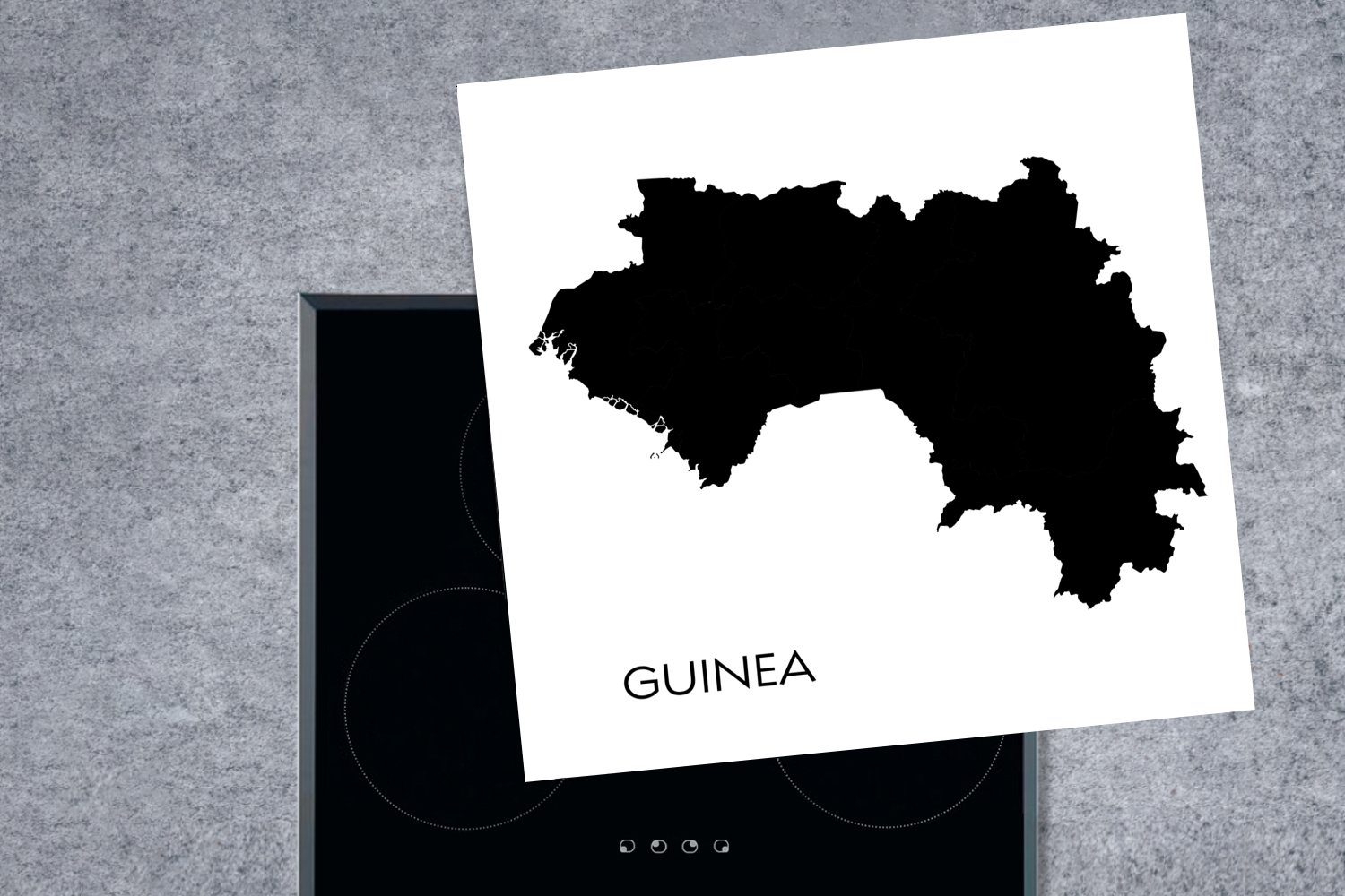 cm, MuchoWow Silhouette Guinea, Vinyl, 78x78 Herdblende-/Abdeckplatte der tlg), schwarzen von Ceranfeldabdeckung, Illustration küche Arbeitsplatte (1 für