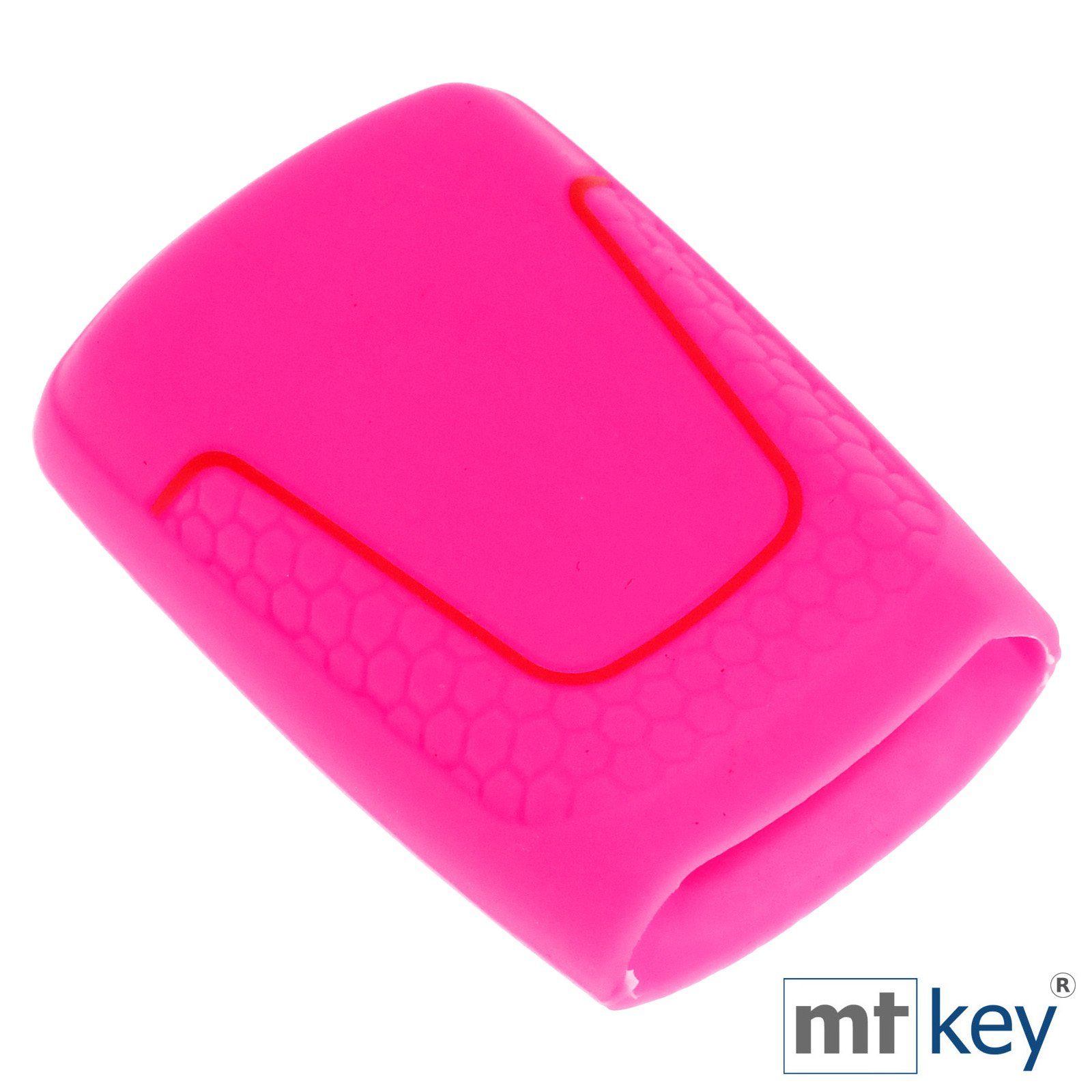 mt-key Schlüsseltasche Autoschlüssel Softcase Silikon Schutzhülle Q2 3 Q8 Q7 A5 A8 A6 Pink, Design Audi TT Wabe A4 im KEYLESS für Q5 A7 SMARTKEY Tasten