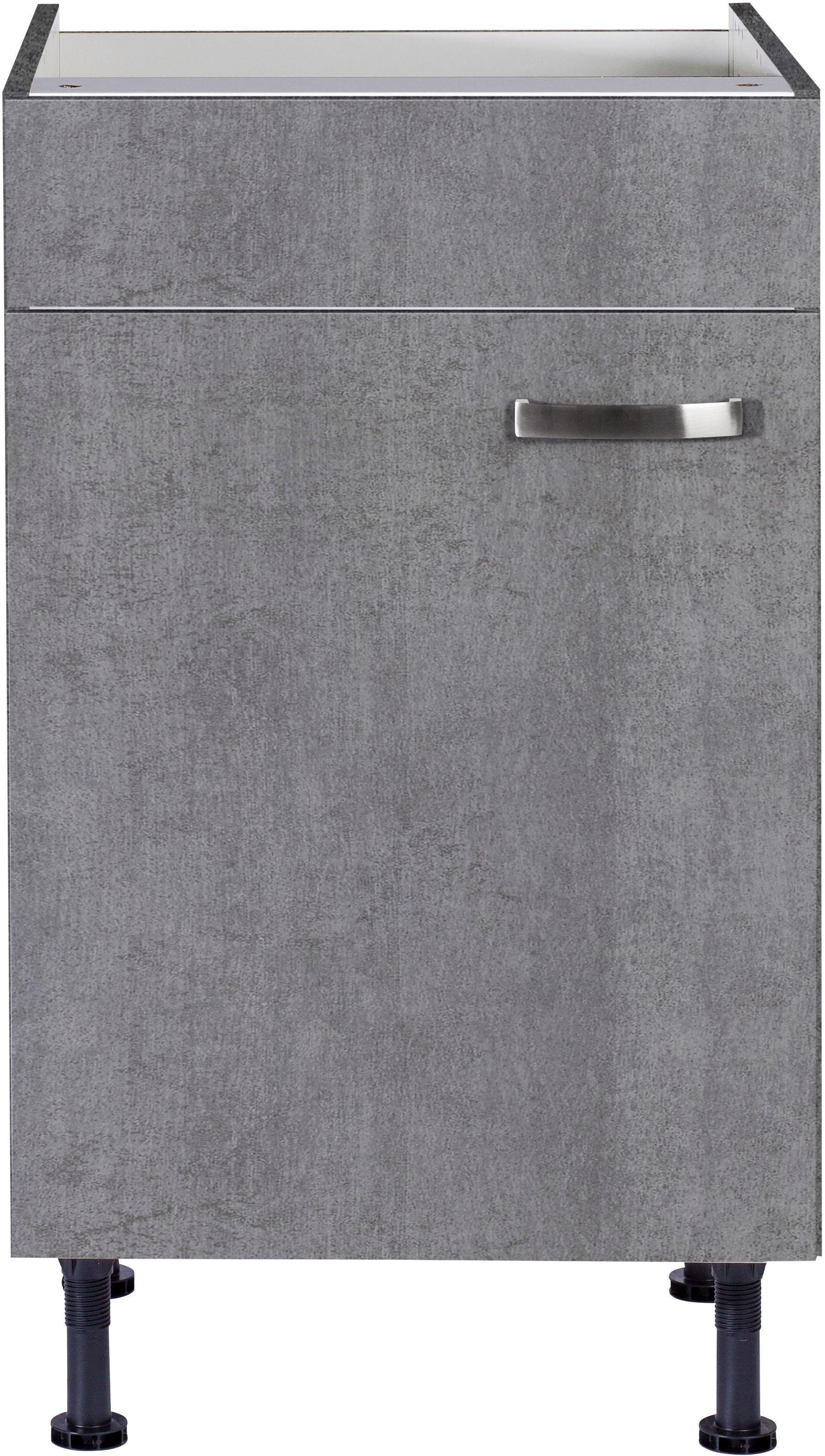Breite OPTIFIT Cara Spülenschrank beton | 50 beton/beton cm