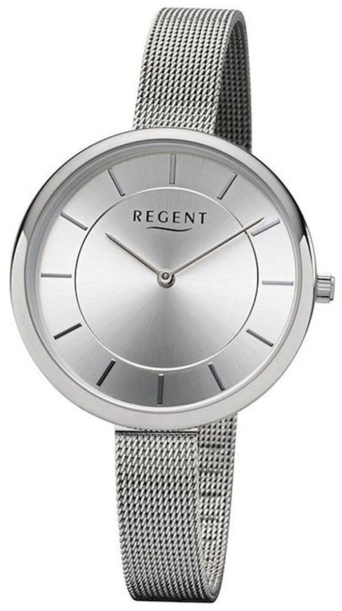 Regent Quarzuhr Regent Damen Uhr 2255469 Metall Quarz, (Armbanduhr), Damen  Armbanduhr rund, Metallarmband silber
