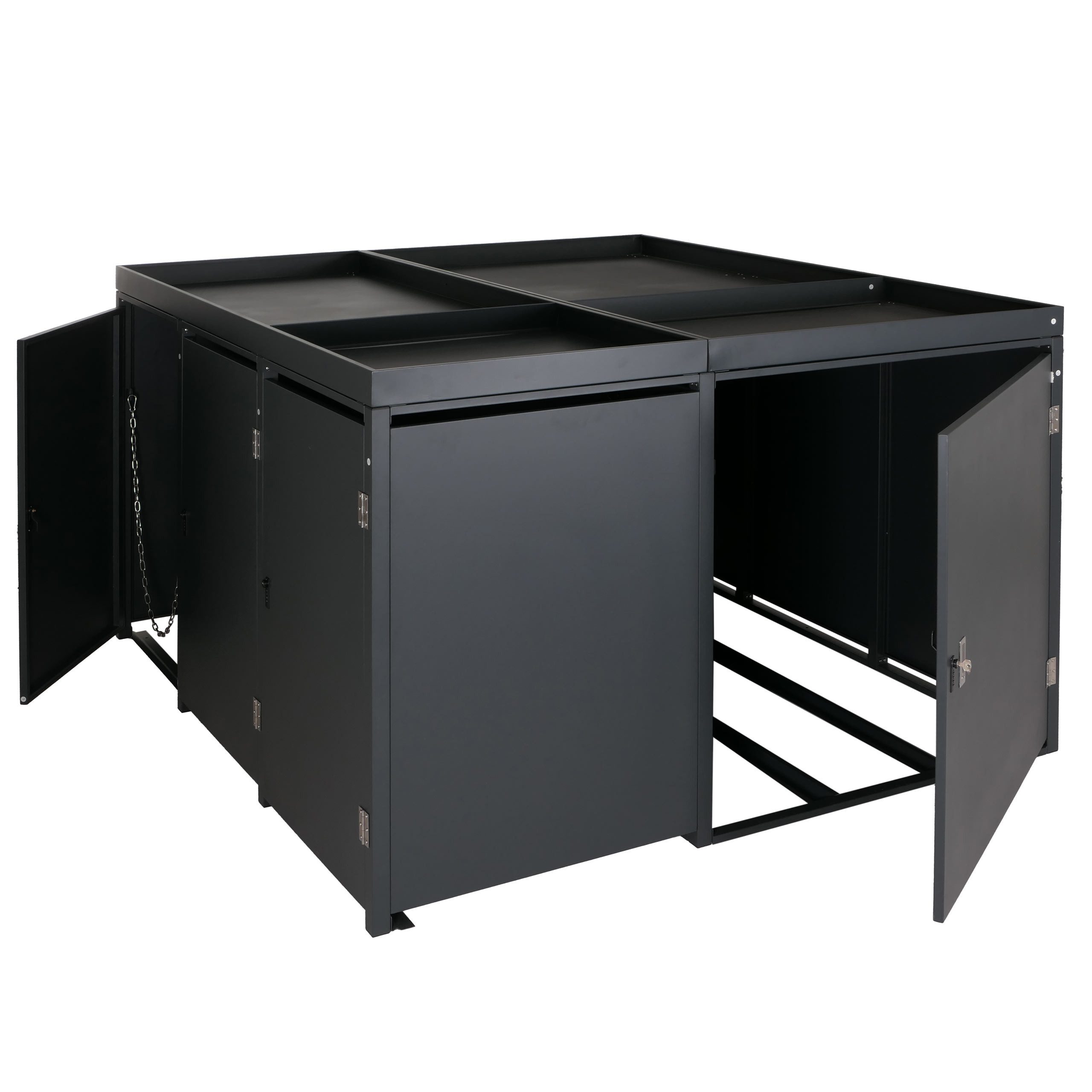 MCW Mülltrennsystem MCW-N79, Inkl. Pflanzkästen, abschließbar