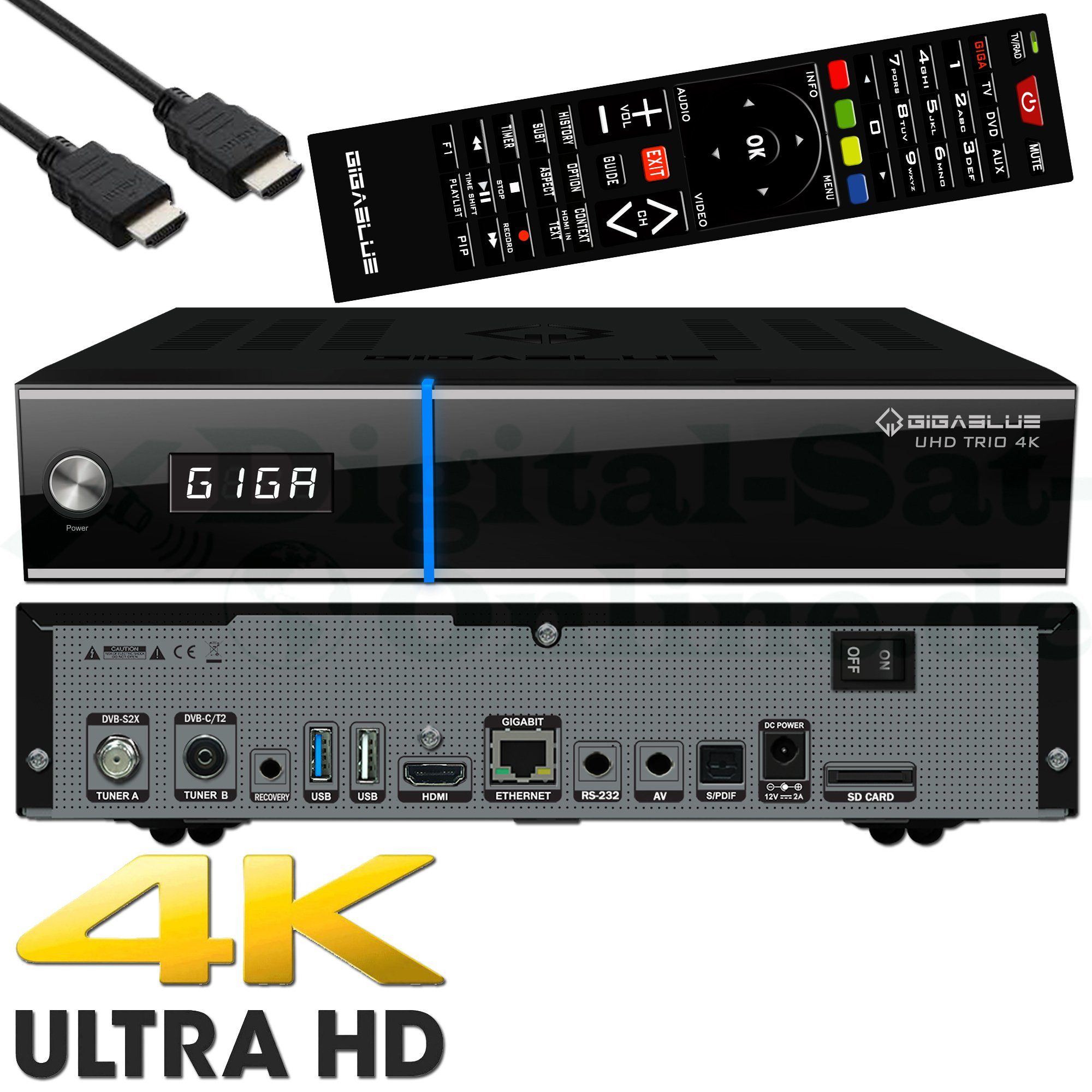 Gigablue UHD Trio 4K DVB-S2X + DVB-T2/C Combo SAT-Receiver