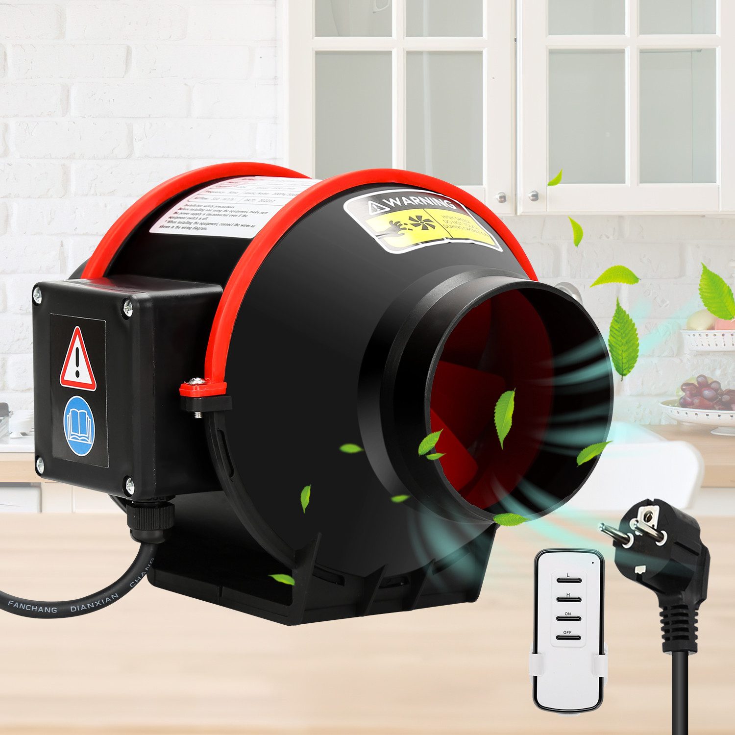 Clanmacy Wandventilator Rohrventilator Ø15cm Rauchabzug mit Fernbedienung 2 günstig online kaufen