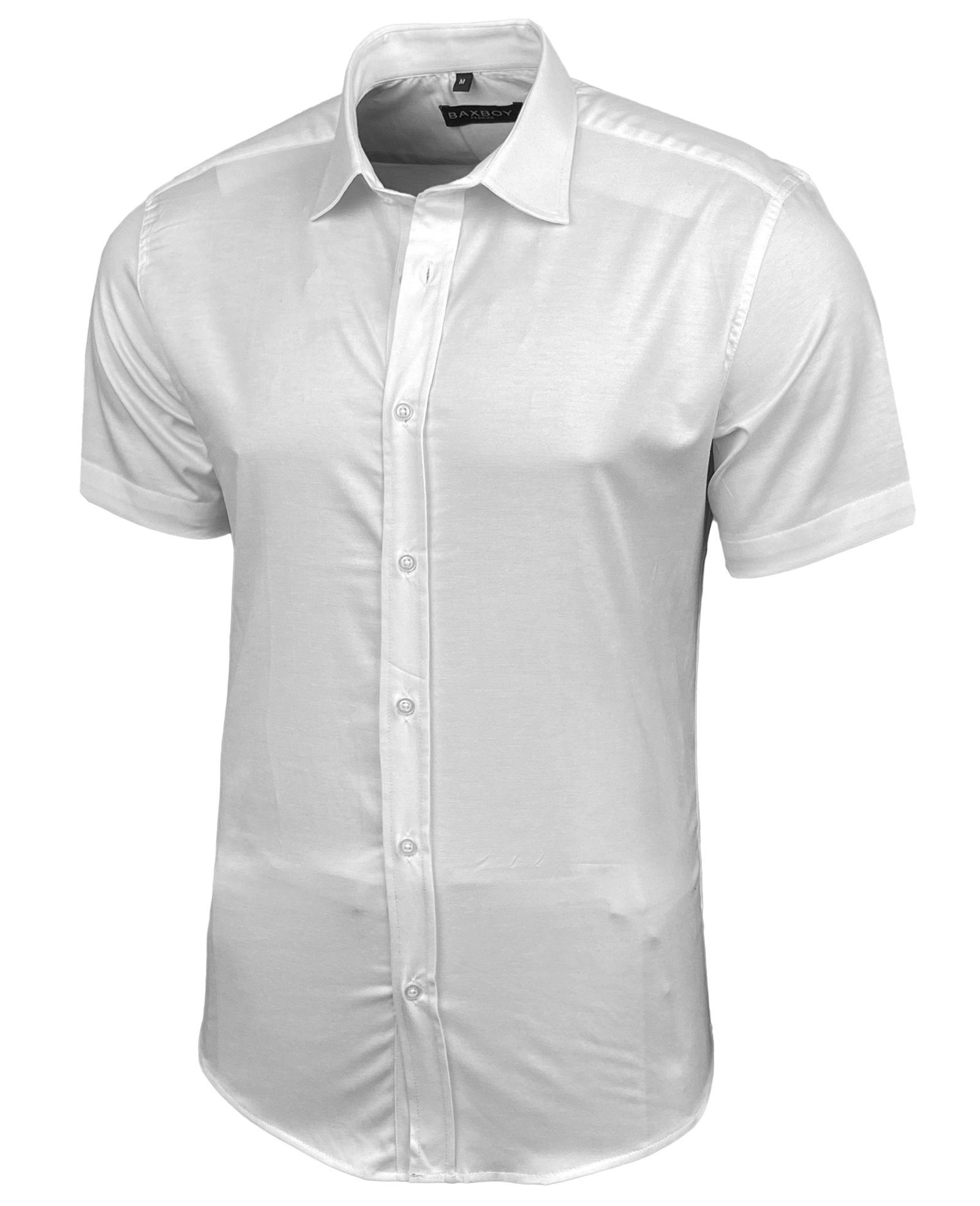 Baxboy Langarmhemd Kurzarmhemd Herren Hemd Bügelleichtes Slim Fit Kentkragen Uni B-455 – Bild 2 von 5