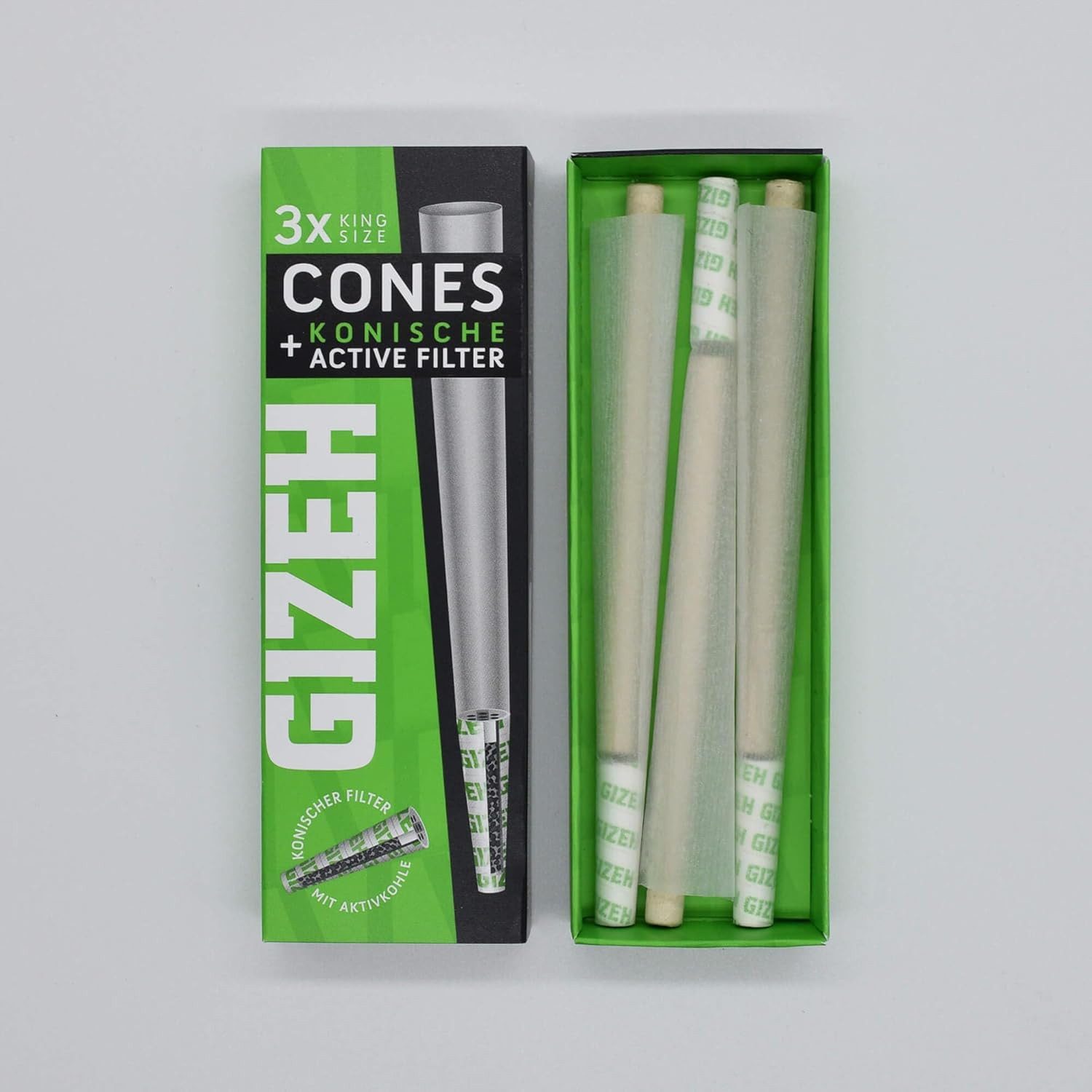 Gizeh Filter-Set GIZEH Cones Hülle mit Filter 6 Stück 6mm vorgedrehte konische Hülsen, praktisch und kompliziert inkl. 1x Jointhülle