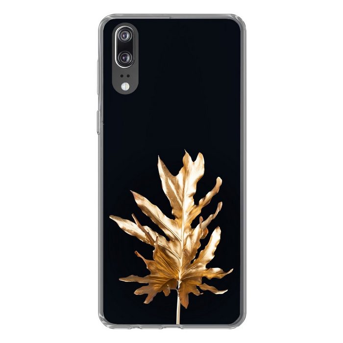 MuchoWow Handyhülle Blätter - Gold - Herbst - Natur - Luxus Handyhülle Huawei P20 Handy Case Silikon Bumper Case