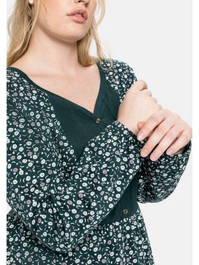 Sheego Jerseykleid Große Größen mit Bluseneinsatz vorn