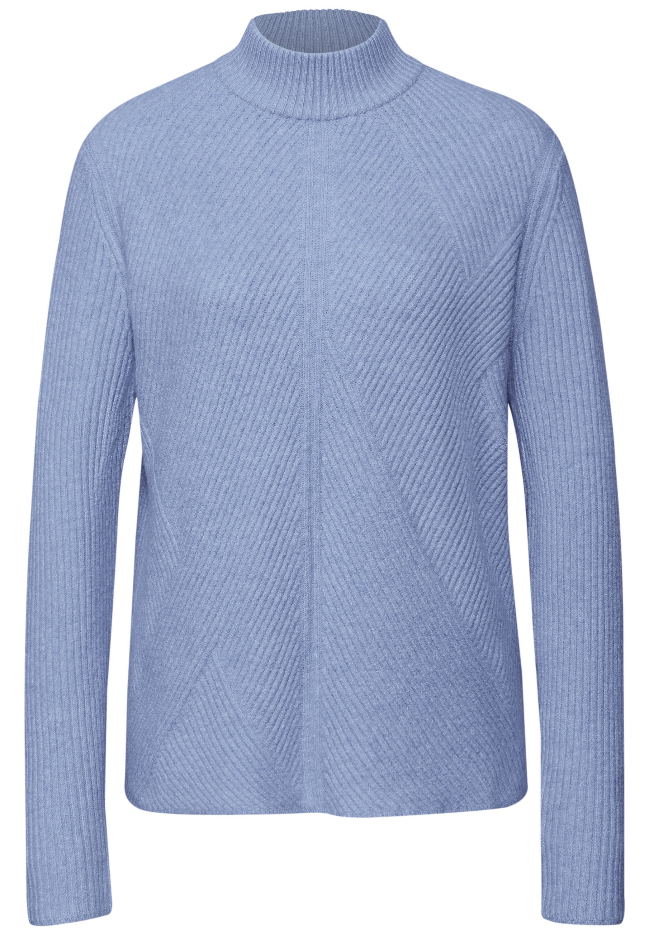 STREET ONE Stehkragenpullover mit dezentem Strukturmuster