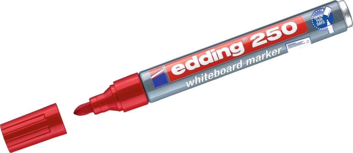 Whiteboard Marker Whiteboardmarker edding 250 nachfüllbar 1,5-3mm rot