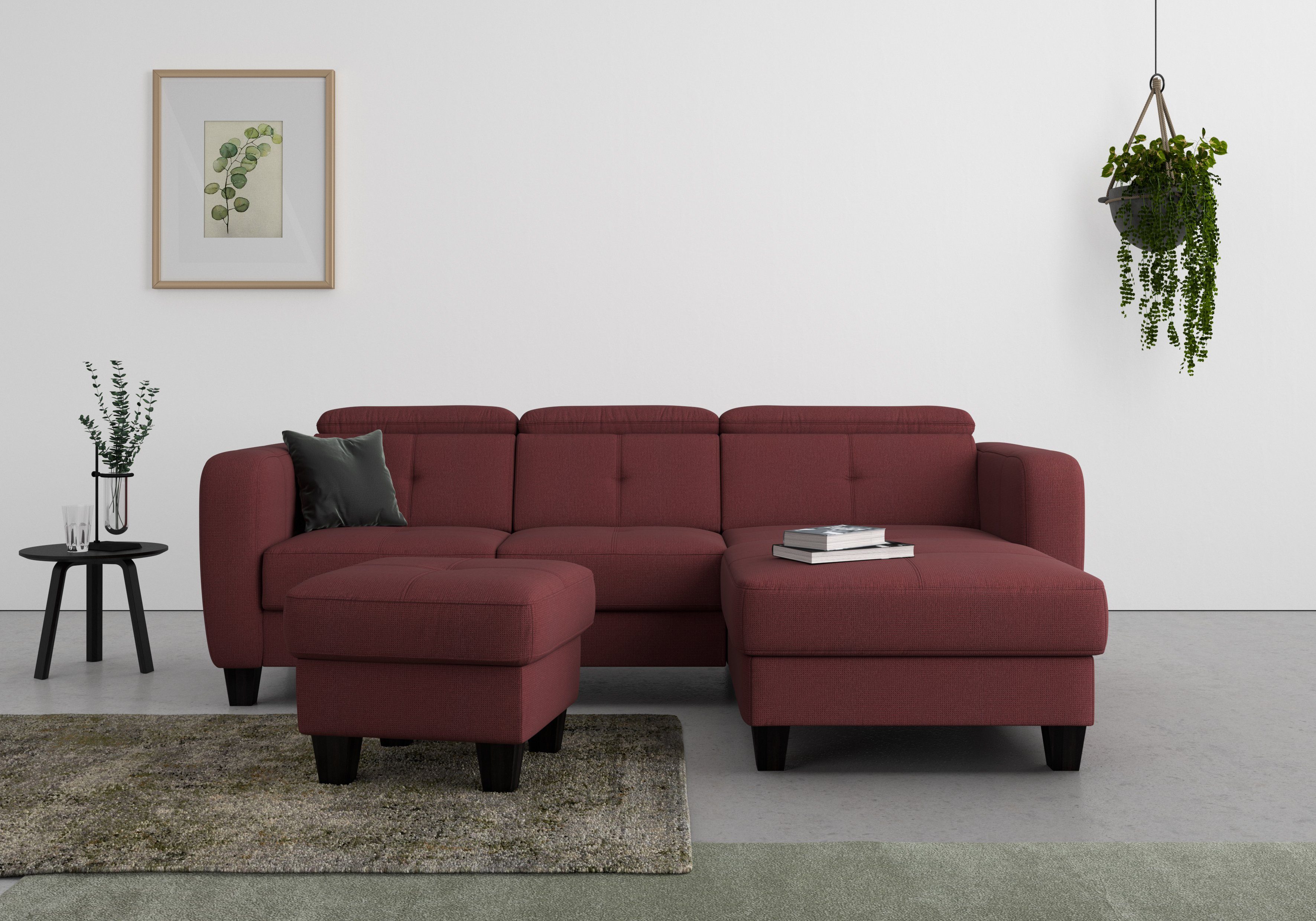 sit&more Ecksofa Belluci, und inklusive mit Federkern, wahlweise Bettfunktion Bettkasten