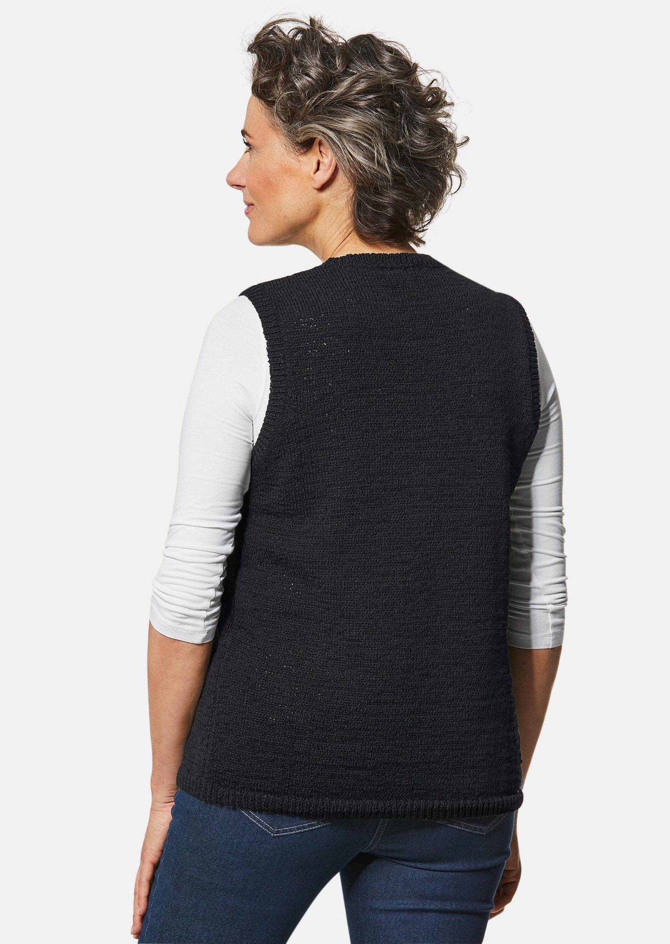 Strickweste Kurzgröße: Zeitlose Strickweste mit V-Ausschnitt