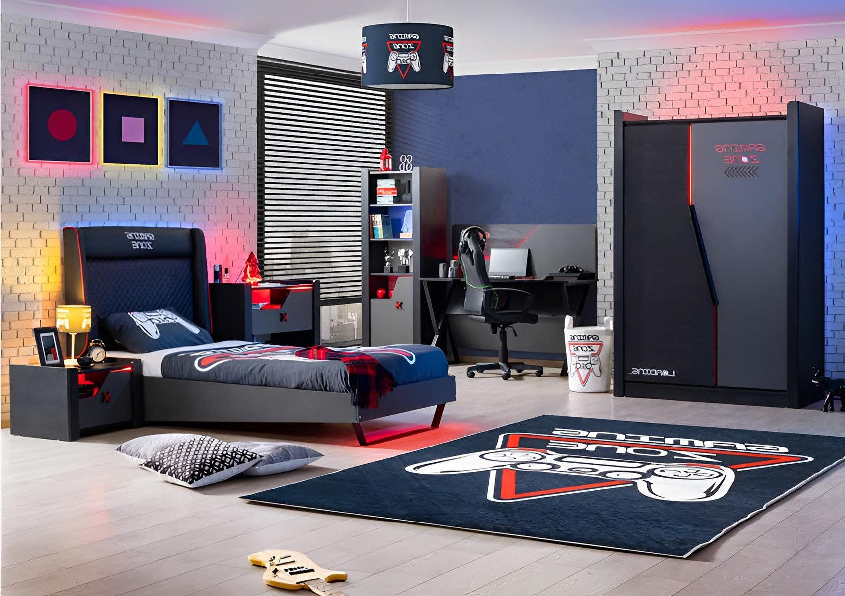 Xlmoebel Schlafzimmer-Set Gaming Möbel Set für Kinderzimmer mit Bett, Schreibtisch und, (6-tlg), Made in Europa