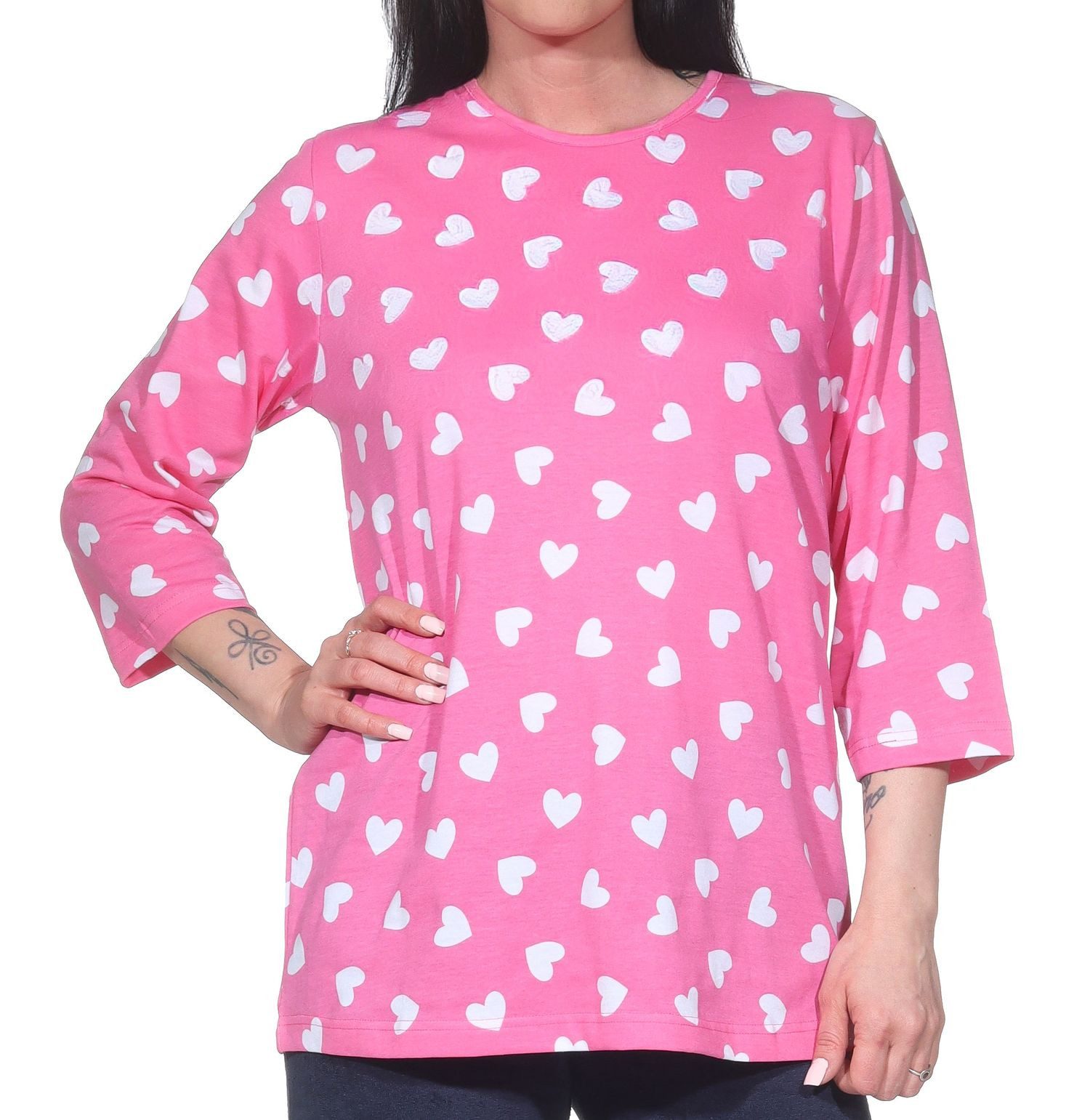 Normann Relaxanzug Damen langarm Schlafanzug Oberteil Mix & Match – ideal zu kombinieren