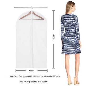 HIBNOPN Kleidersack Kleidersack Anzug 6 Stück, Transparent 60x100 cm für Anzüge Kleider (6 St)