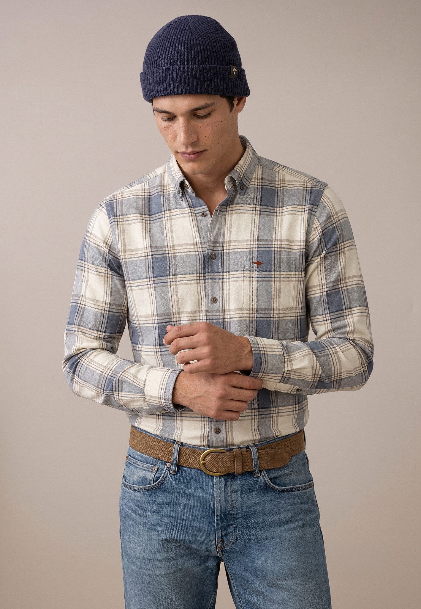 FYNCH-HATTON Karohemd mit Button-Down-Kragen