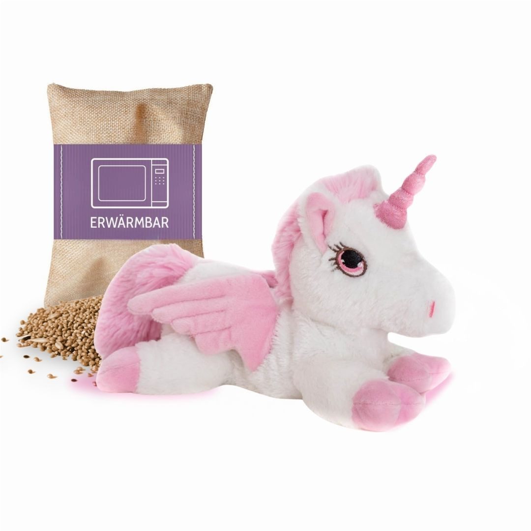Habibi Plush Wärmekissen Habibi Plush Wärmetier Stofftier 1931 Pegasus mit rosa Glitzerhorn