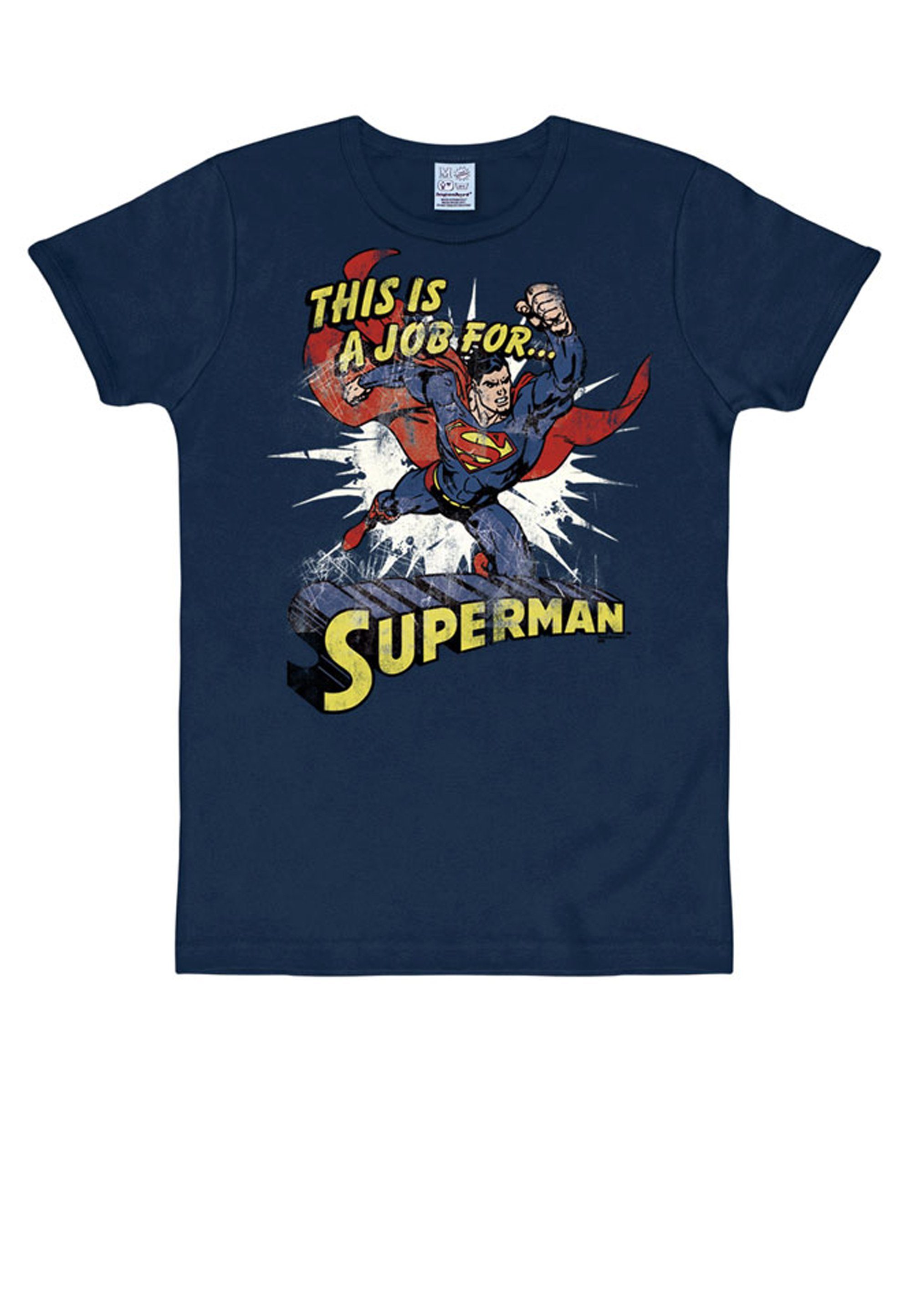 mit lässigem Vintage-Print Superman T-Shirt LOGOSHIRT