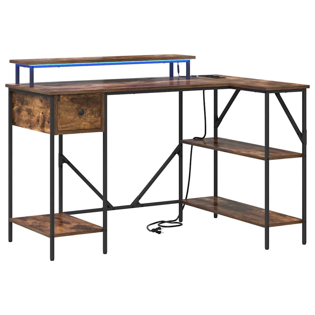 vidaXL Schreibtisch Schreibtisch Geräucherte Eiche 120 x 79 x 86,5 cm Holzwerkstoff (1-St)